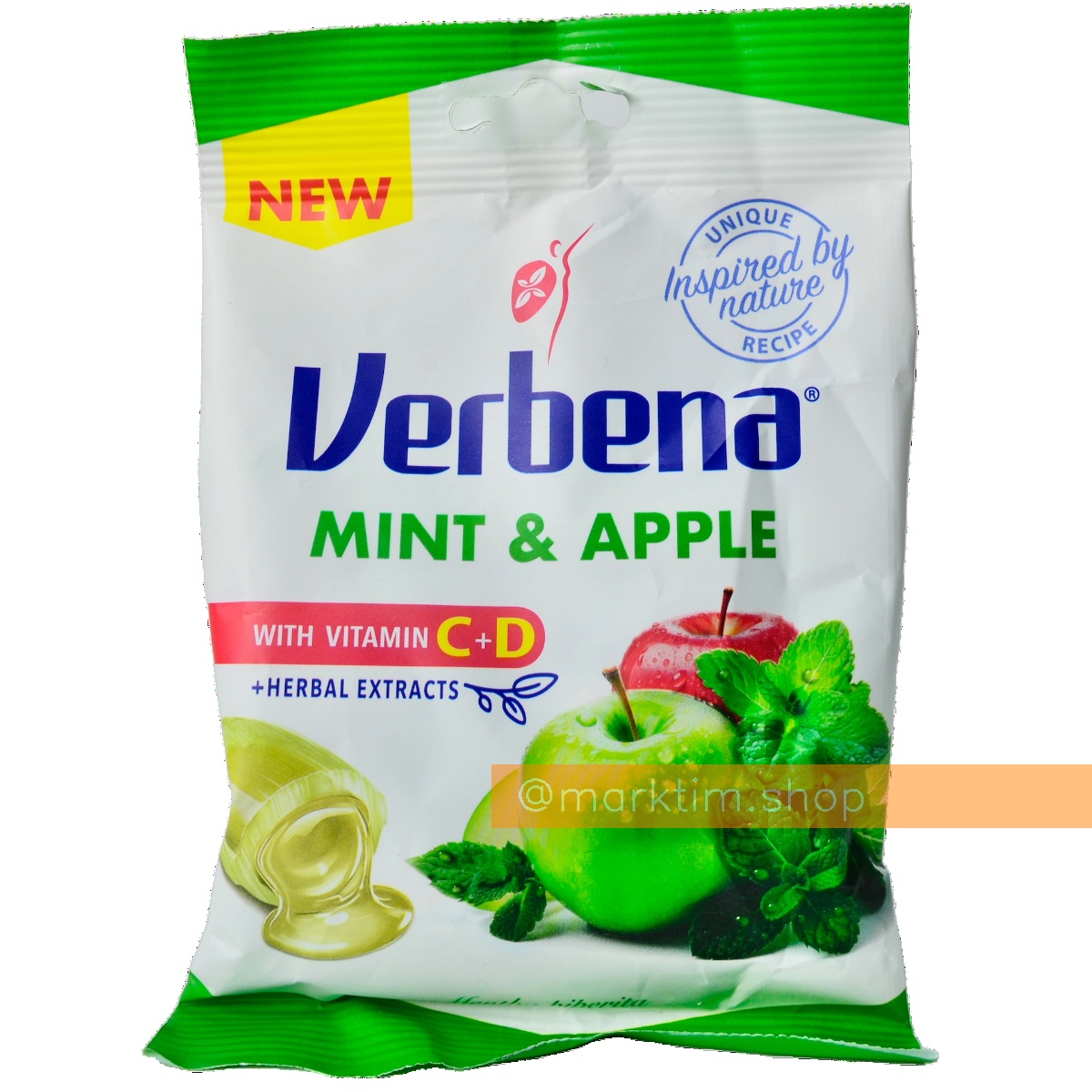 Леденцы с экстрактом трав, яблока и мяты VERBENA (60 г)