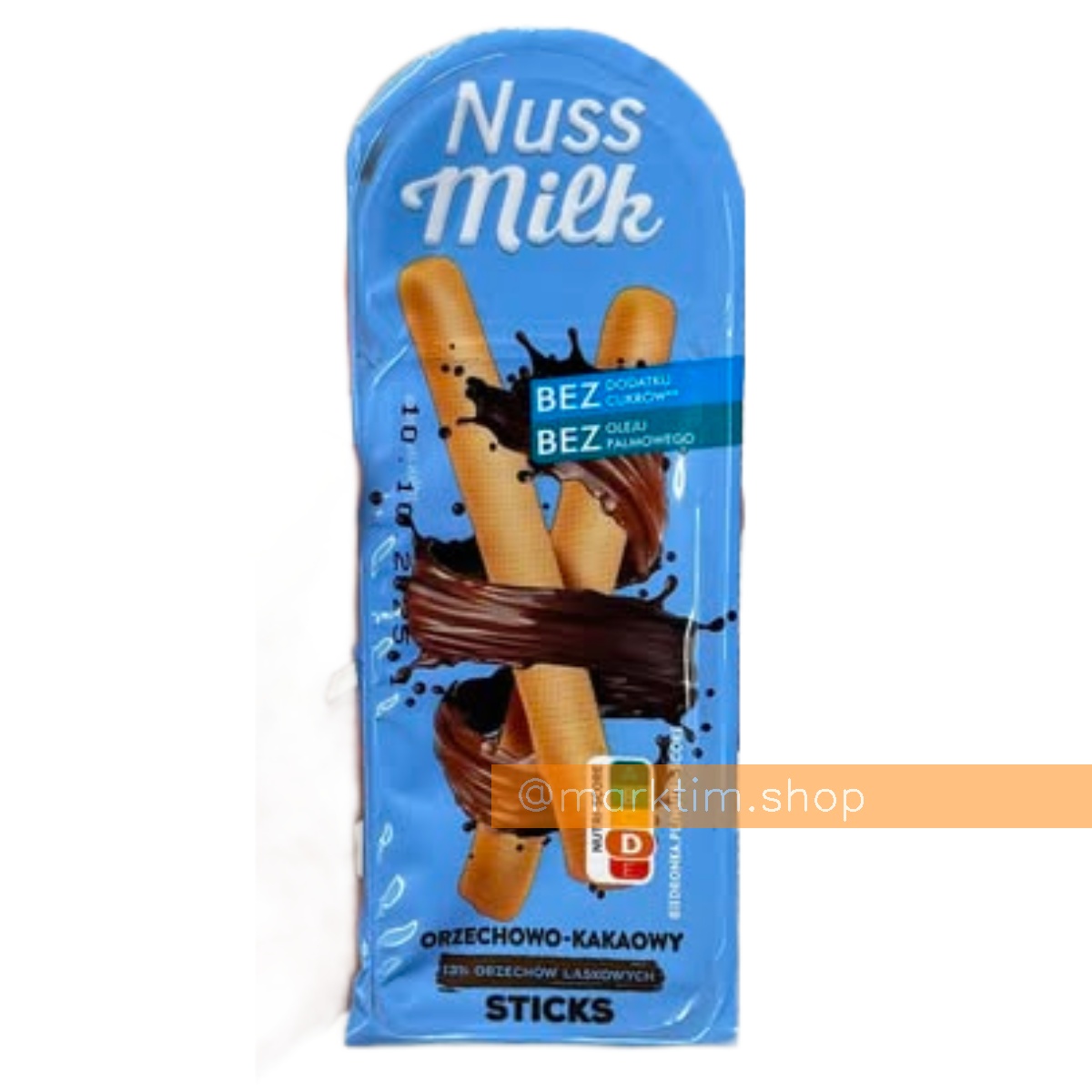Палочки с шоколадно-ореховой пастой без сахара NUSS MILK (22 г)