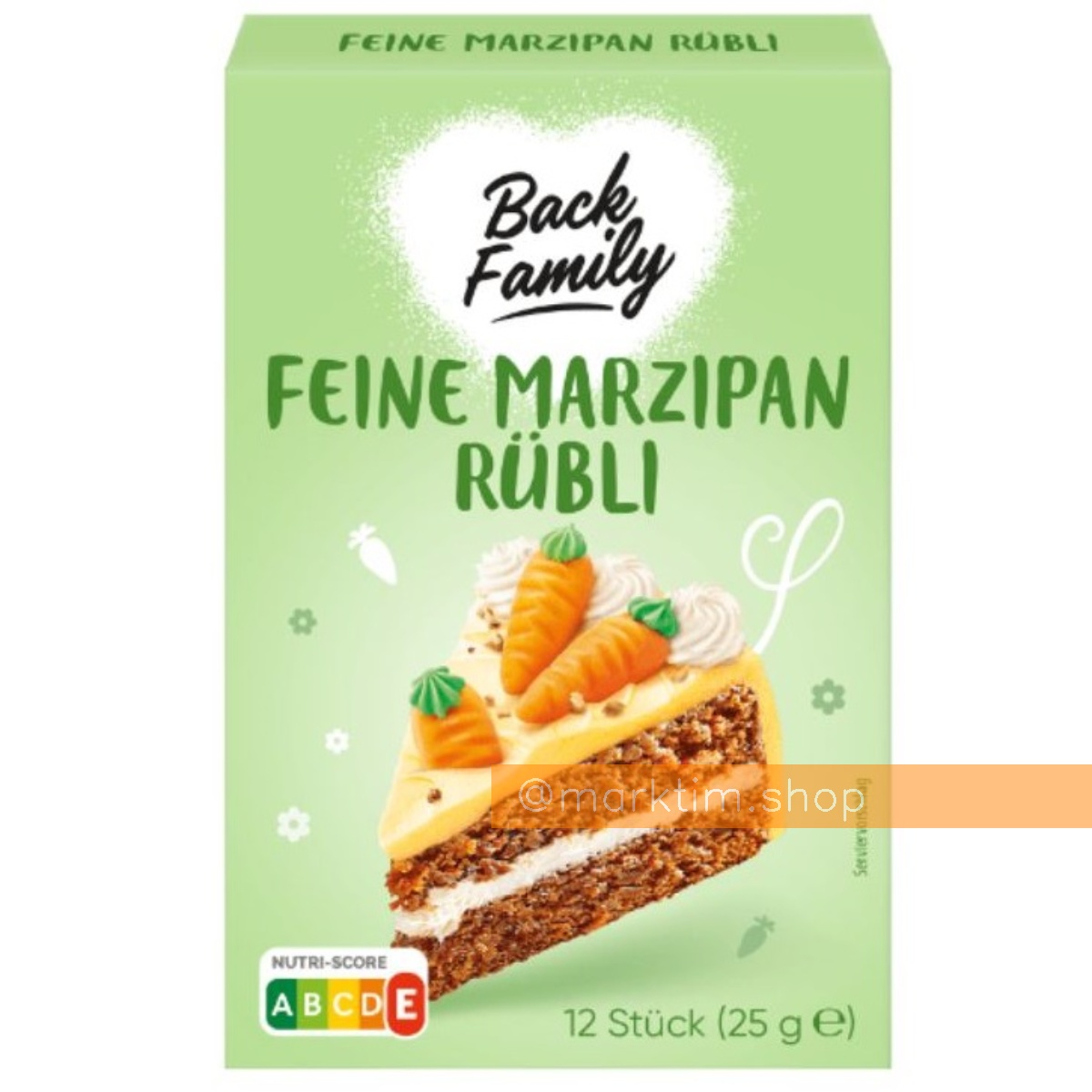 Марципановые морковки 12 шт BACK FAMILY (25 г)