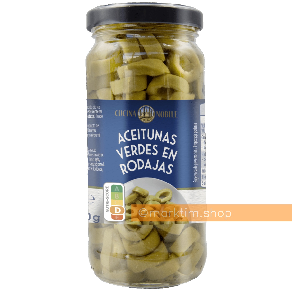 Оливки зеленые колечками CUCINA NOBILE (220 г)