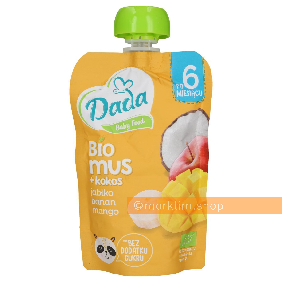 Фруктовый мусс BIO кокос, манго, яблоко, банан Dada (90 г)