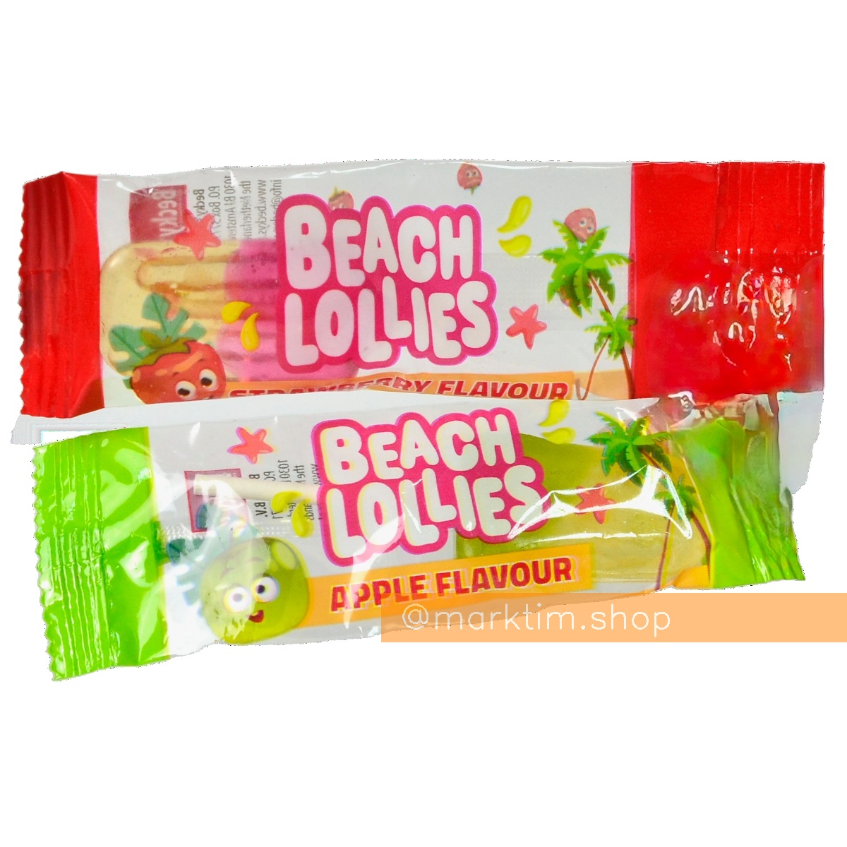 Леденцы в форме мороженого Клубника и яблоко BEACH LOLLIES (1 шт)