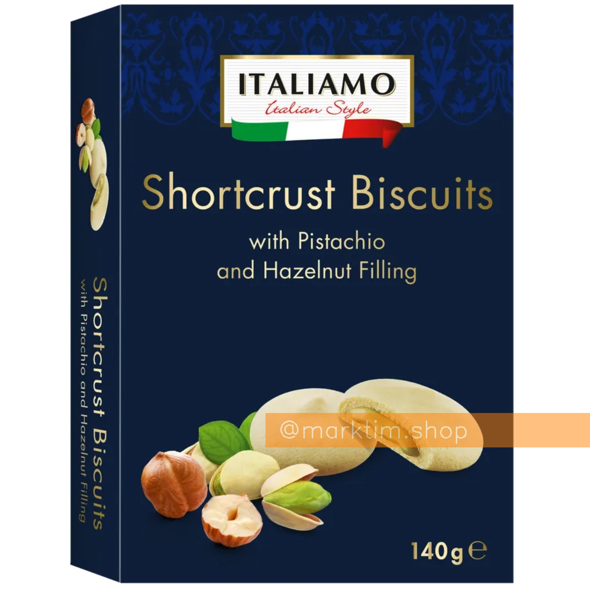 Песочное печенье с фисташково-фундучной начинкой ITALIAMO (140 г)