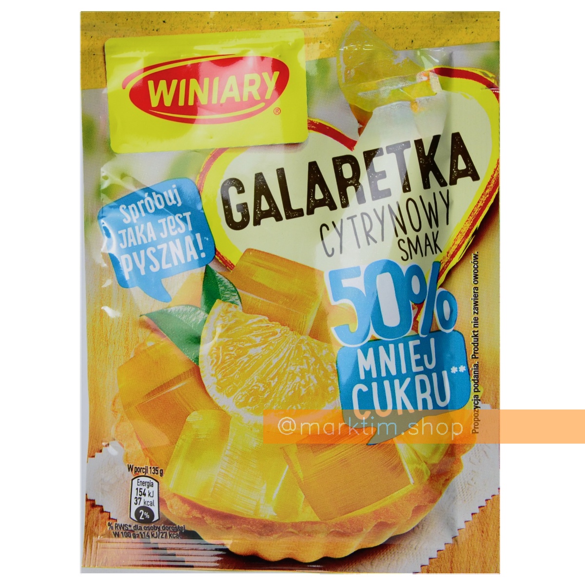 Желе со вкусом лимона 50% меньше сахара Winiary (39 г)