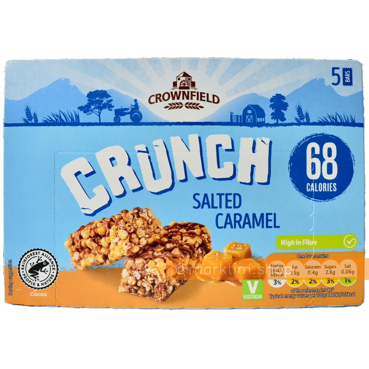 Батончики низкокалорийные Соленая карамель Crunch CROWNFIELD (5x19 г)