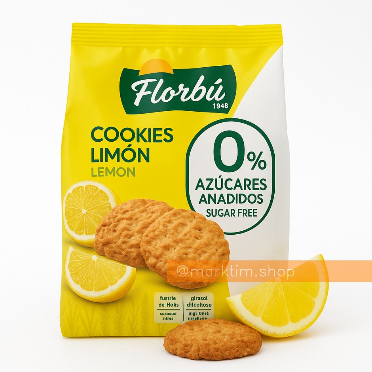 Печенье с лимоном без сахара Lemon Cookies FLORBU (130 г)