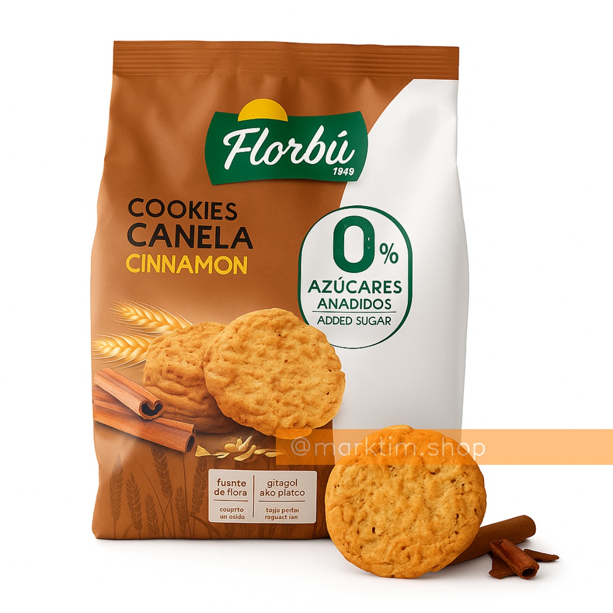 Печенье с корицей без сахара Canela Cookies FLORBU (130 г)