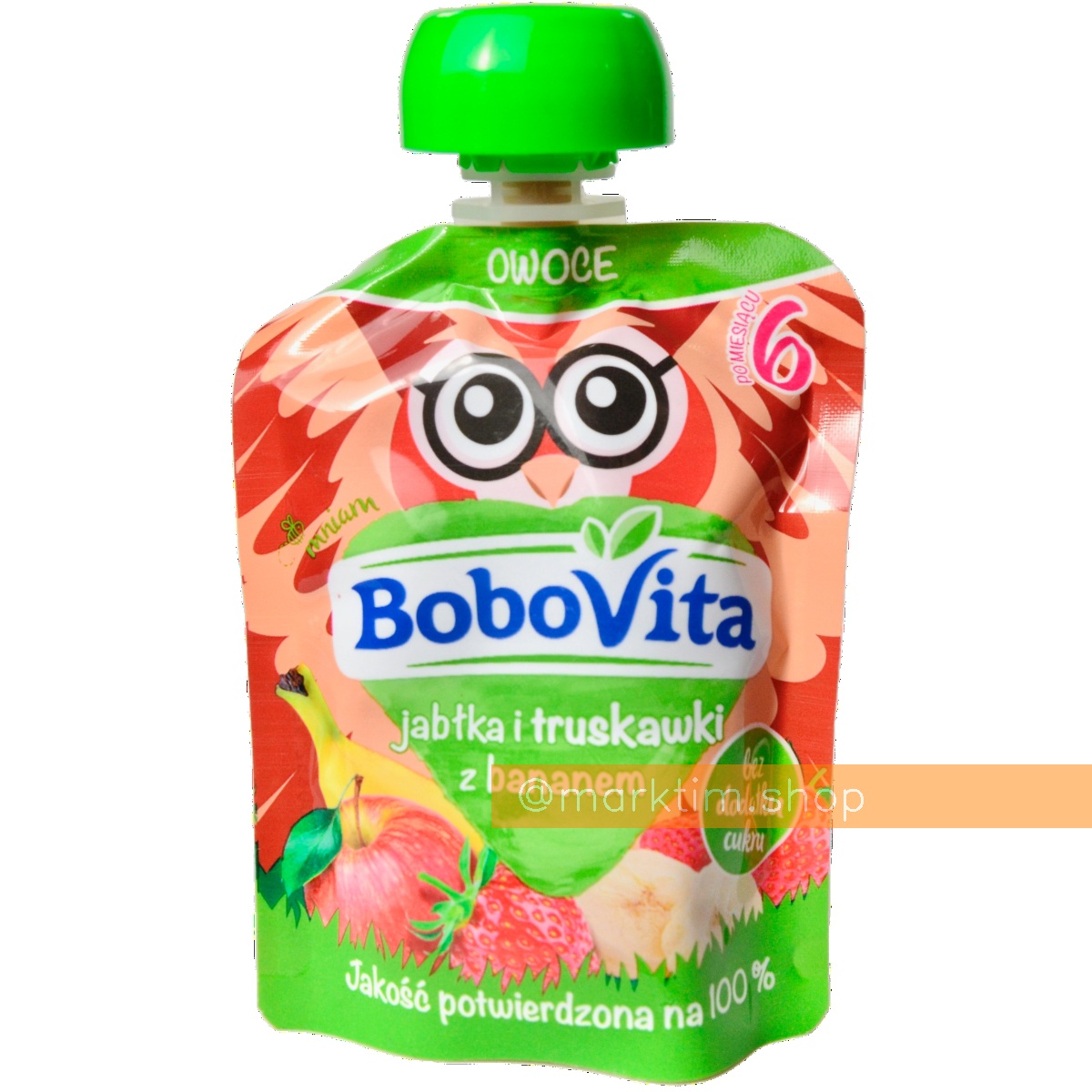 Фруктовый мусс банан, клубника, яблоко BOBOVITA (80 г)