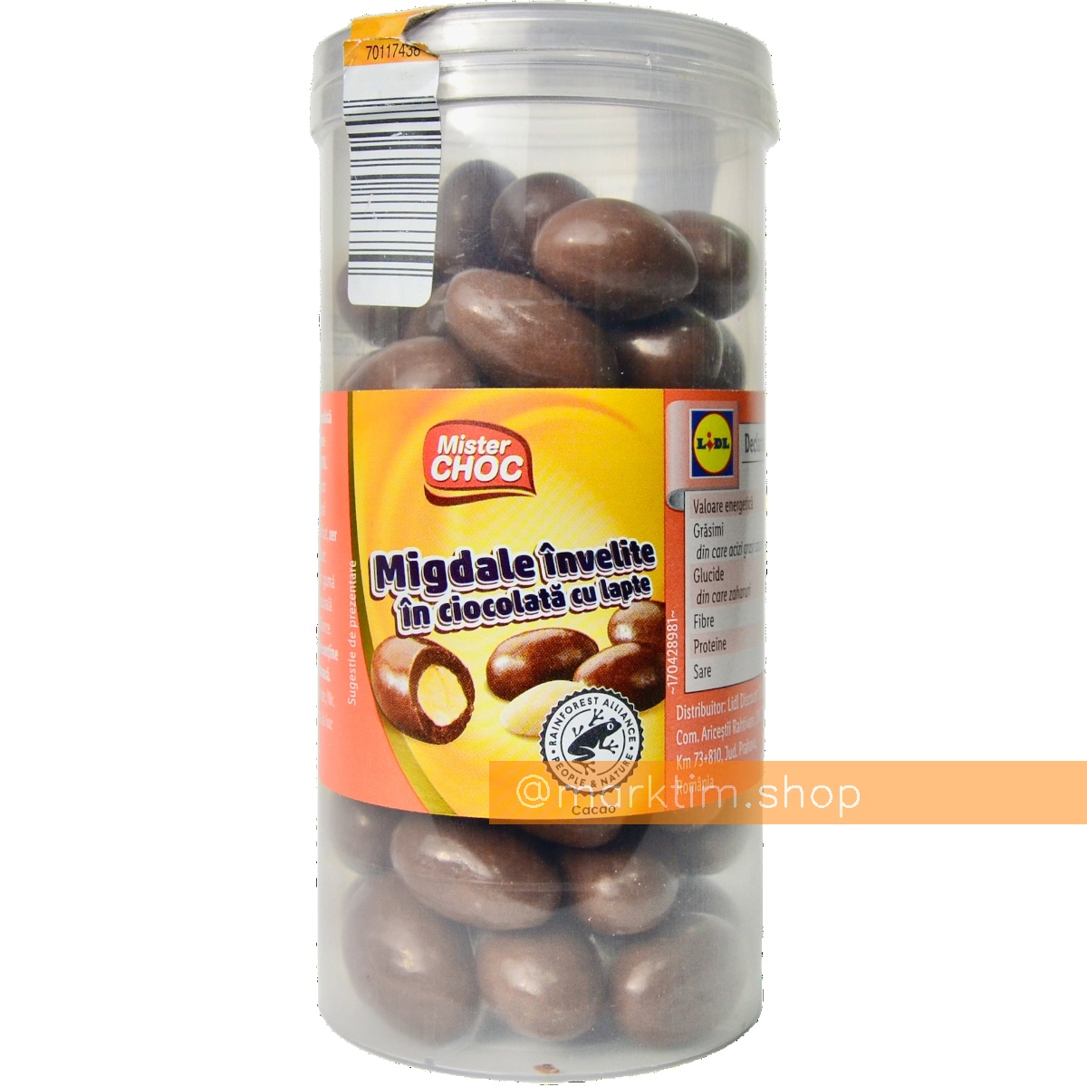 Миндаль в молочном шоколаде тубус MISTER CHOC (250 г)