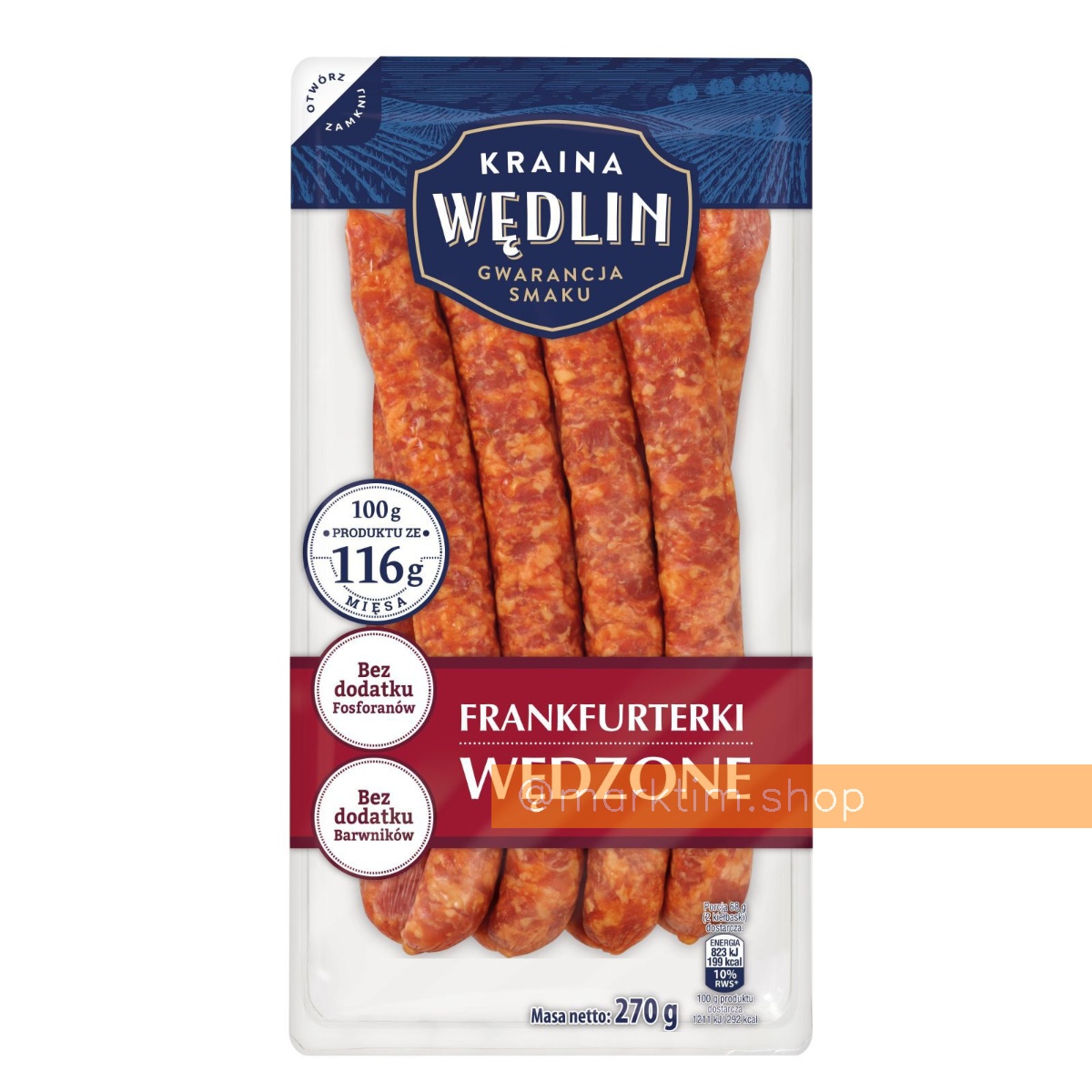 Колбаски Франкфутерки копчёные Kraina Wedlin (270 г)