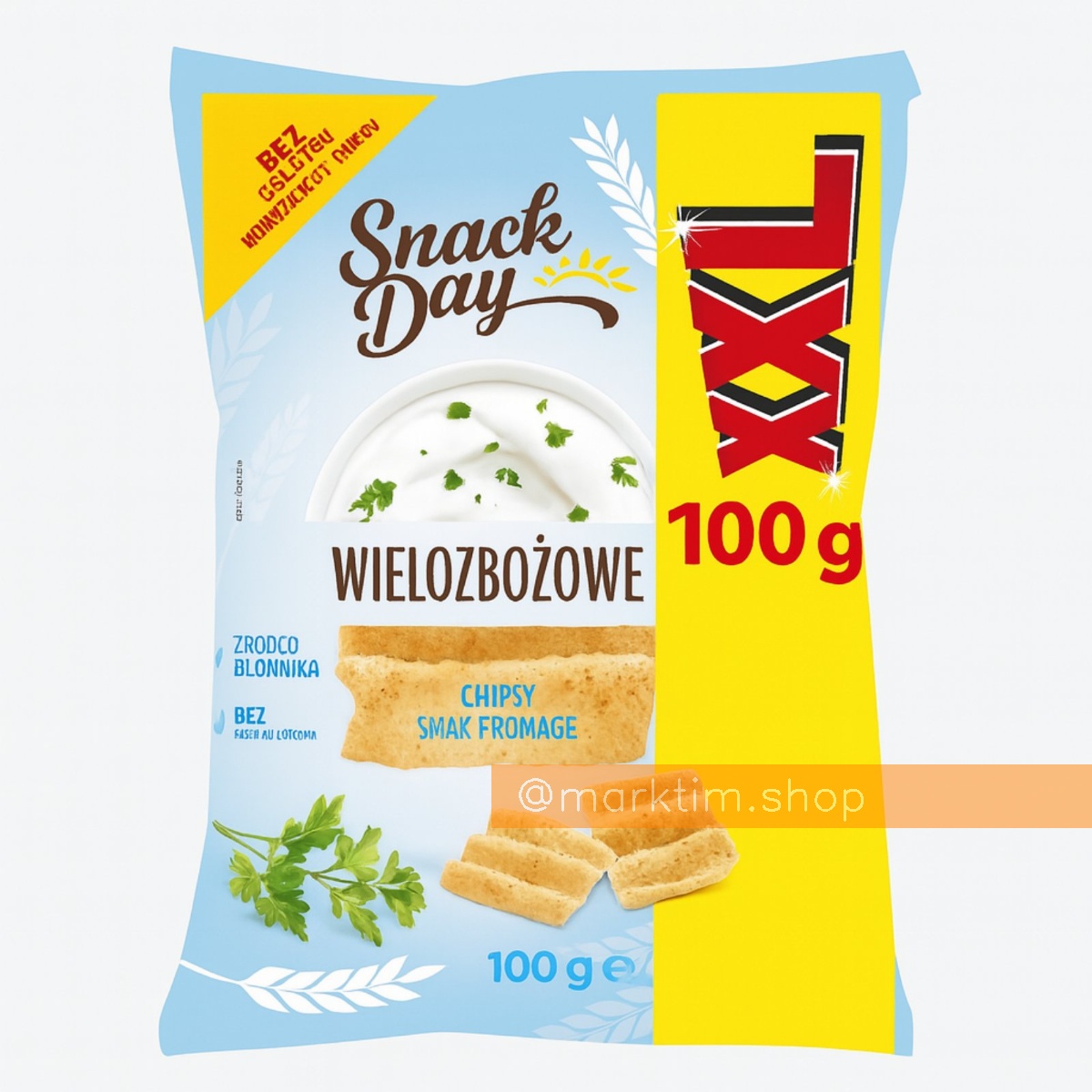 Чипсы цельнозерновые сметана и зелень XXL SNACK DAY (100 г)