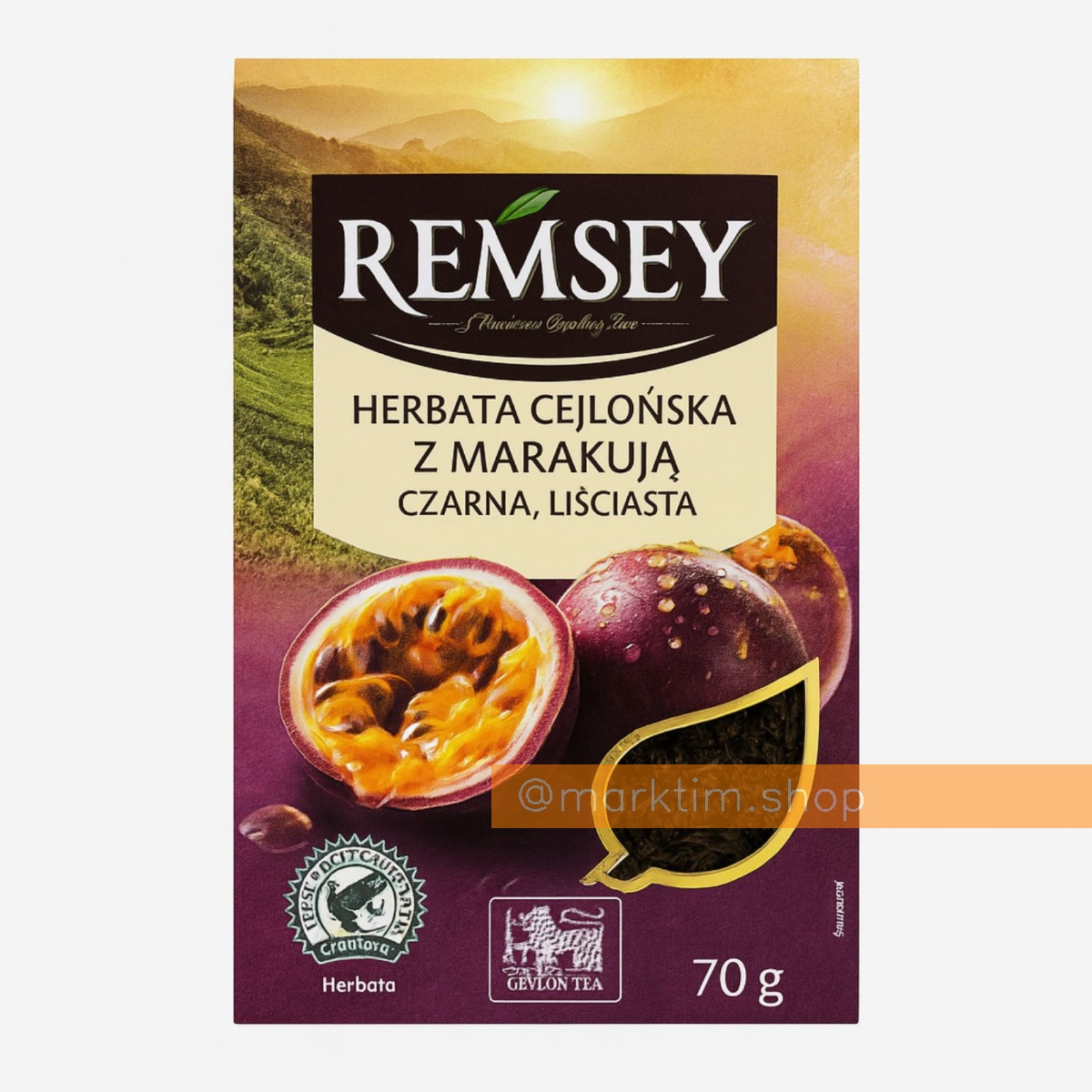 Чай черный Цейлонский листовой Маракуйя Remsey (70 г)
