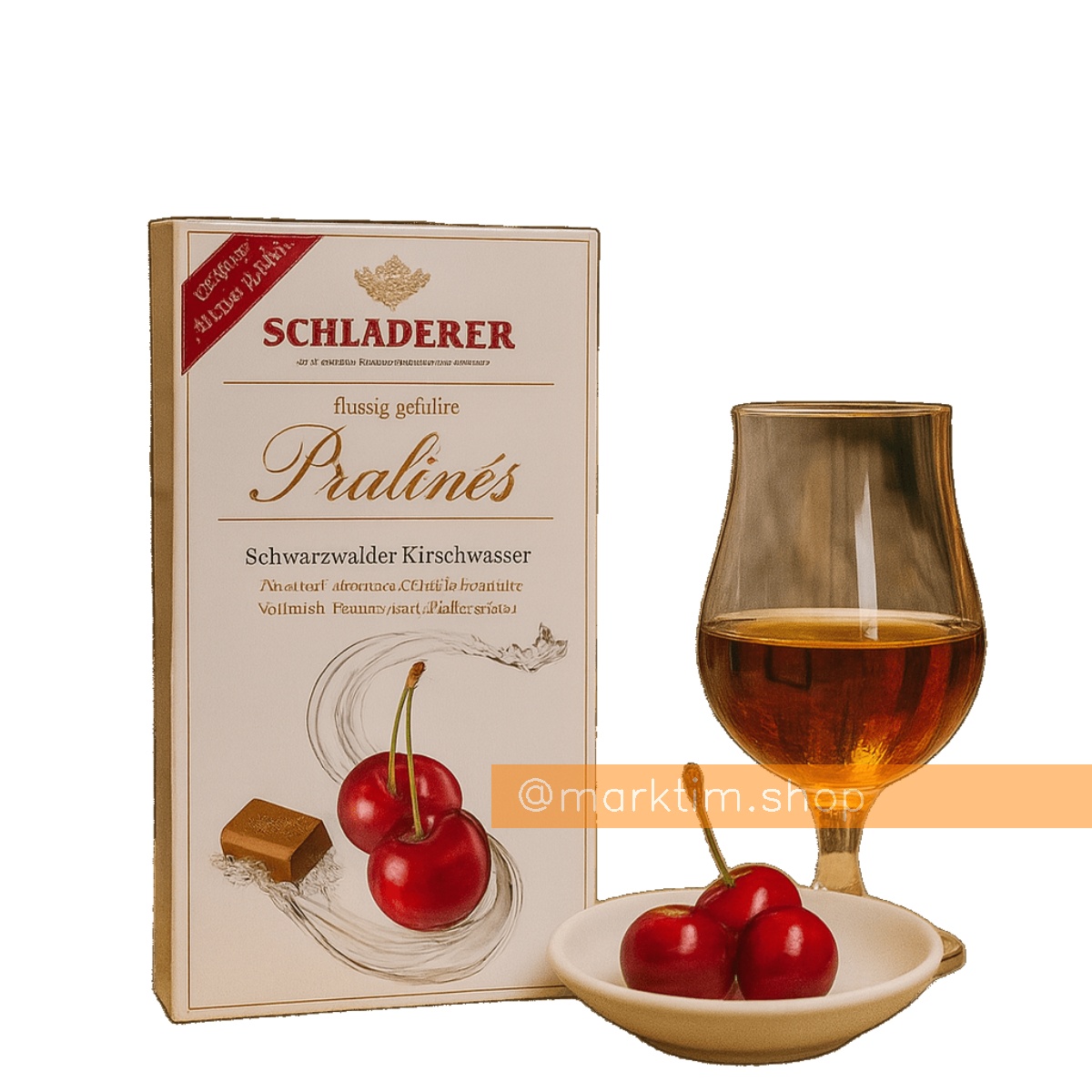 Конфеты пралине молочный шоколад с вишневым бренди Pralines Rirschwasser Schladerer (150 г)