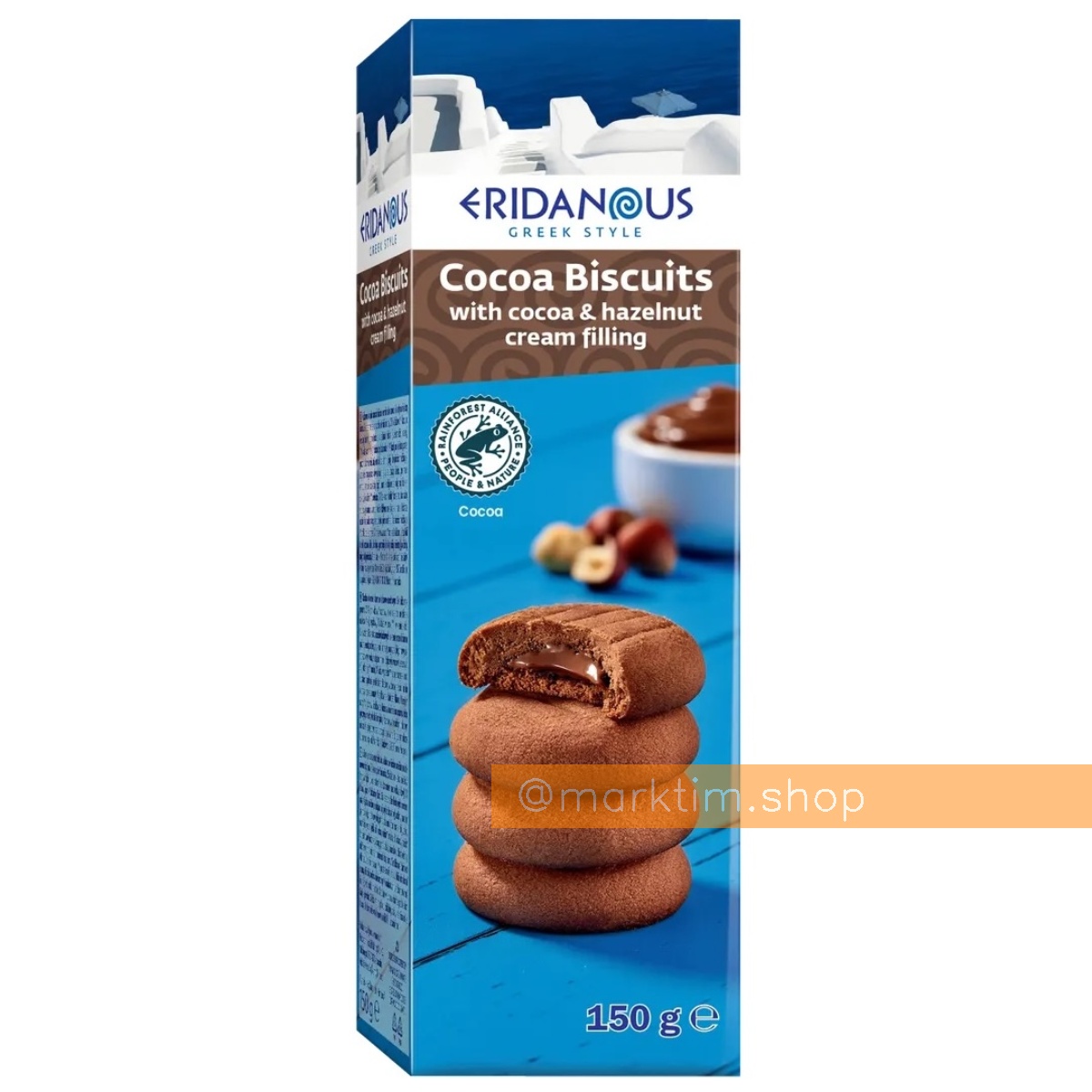 Какао-печиво з шоколадно-горіховою начинкою ERIDANOUS (150 г)
