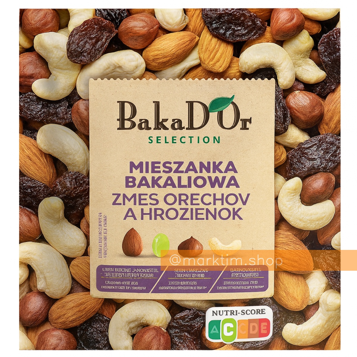 Горіховий мікс із сухофруктами BAKAD'OR (200 г)