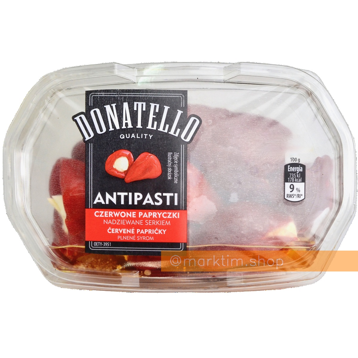 Червоні перчики, фаршировані вершковим сиром Donatello (180 г)
