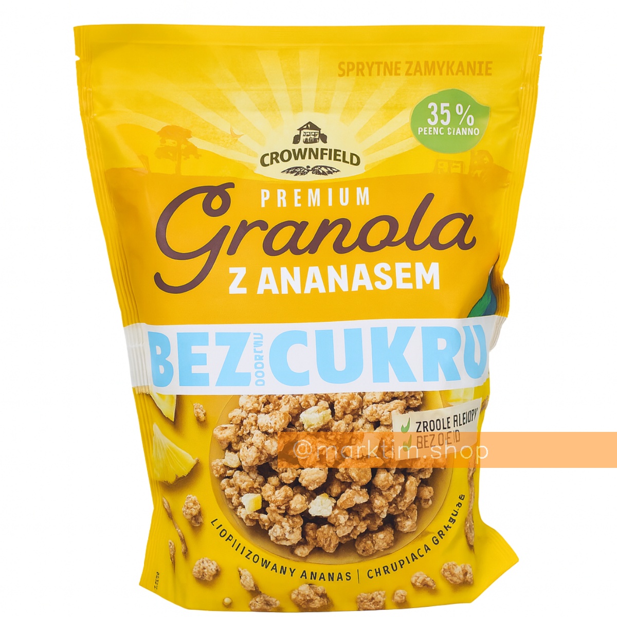 Гранола без сахара запеченные кранч с ананасом Crunchy CROWNFIELD (300 г)