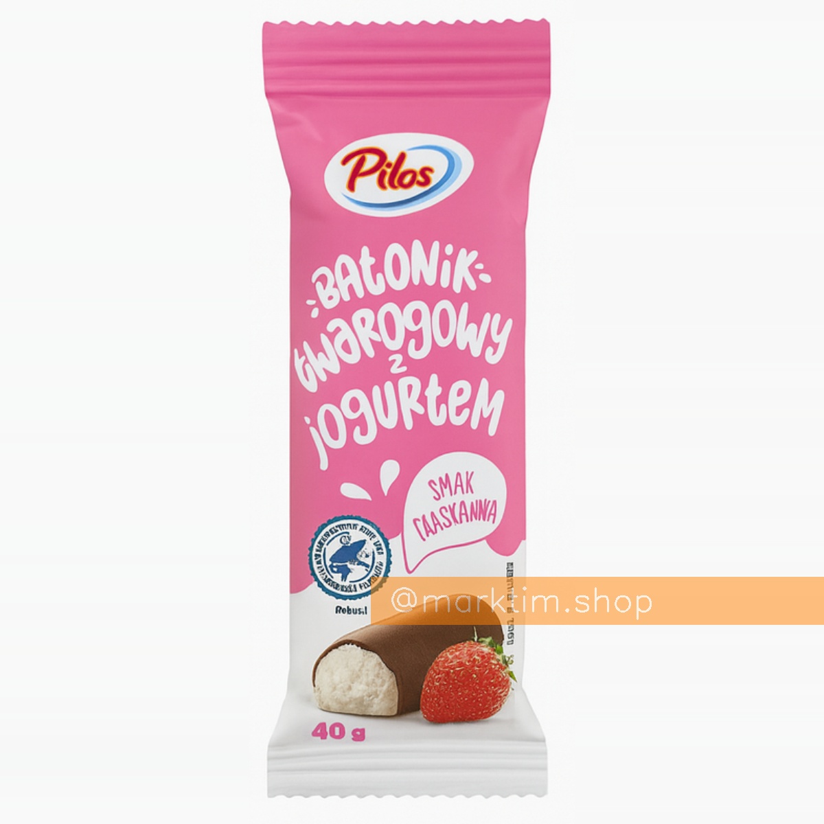 Батончик творожно-йогуртовый в шоколаде Клубника PILOS (40 г)