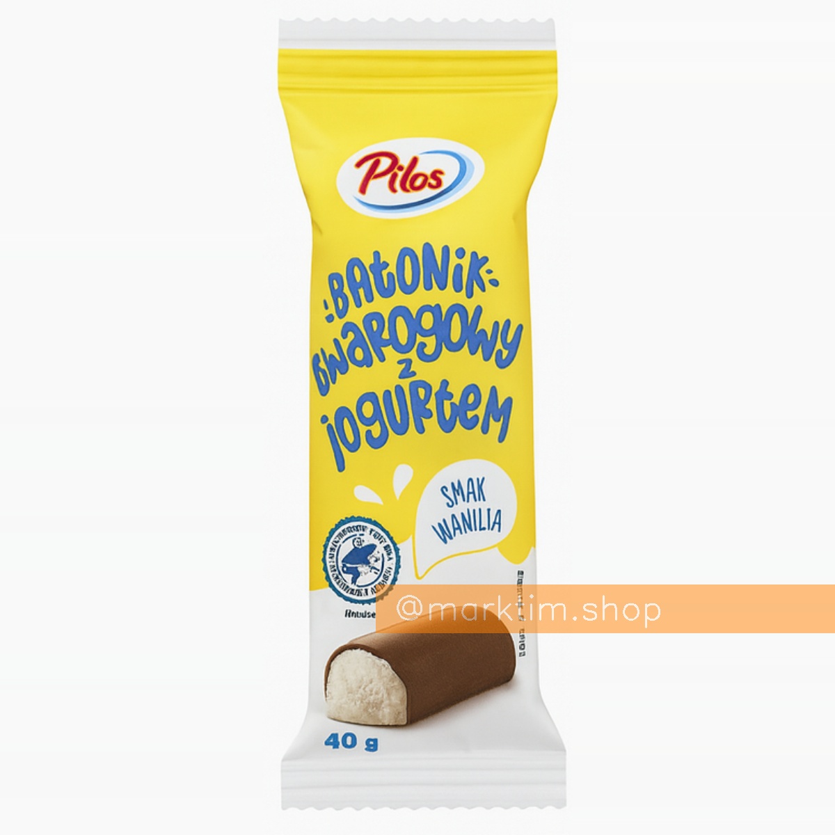 Батончик творожно-йогуртовый в шоколаде Ваниль PILOS (40 г)