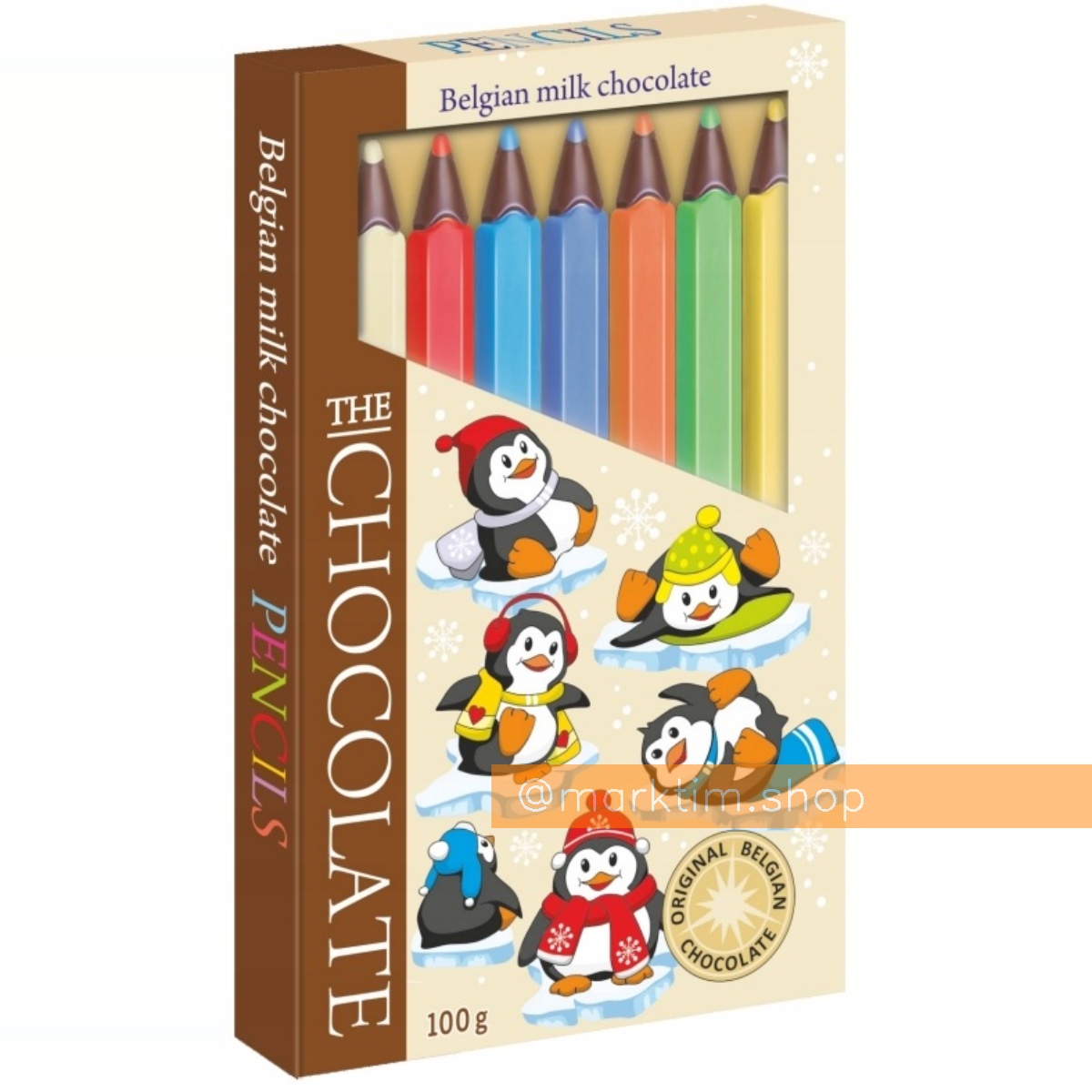Шоколадні олівці молочний бельгійський шоколад Зима The Chocolate Pencils (100 г)