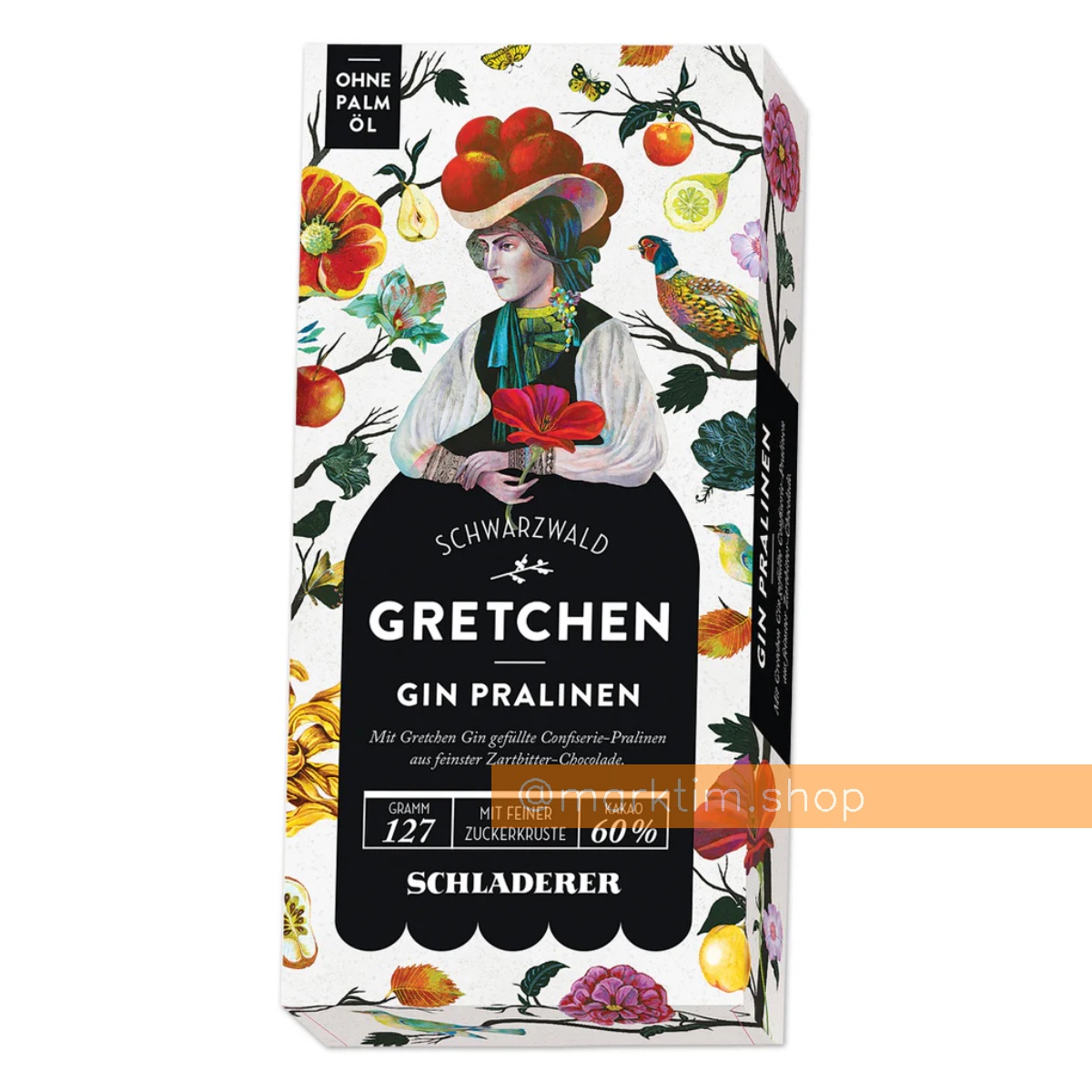 Шоколадні цукерки 60% какао з джином Schladerer (127 г)