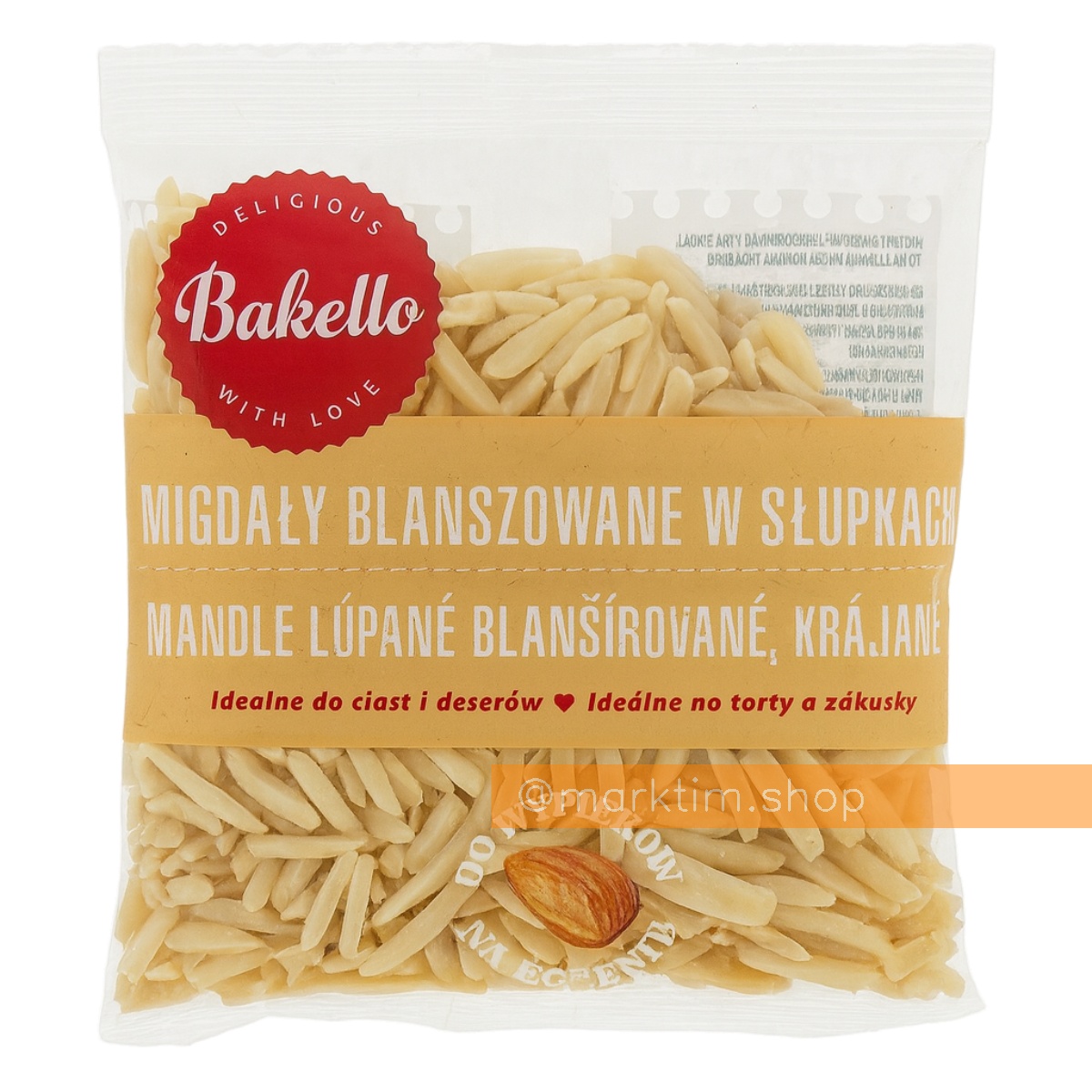 Мигдаль бланшований, соломка BAKELLO (200 г)