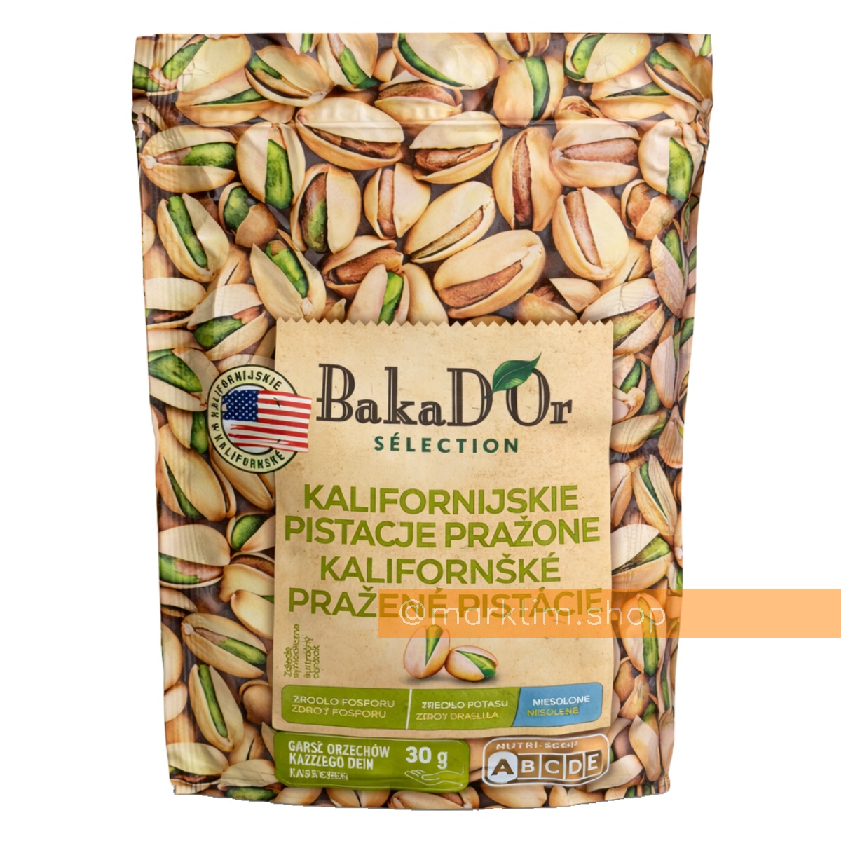 Запечені фісташки без солі BAKAD'OR (250 г)