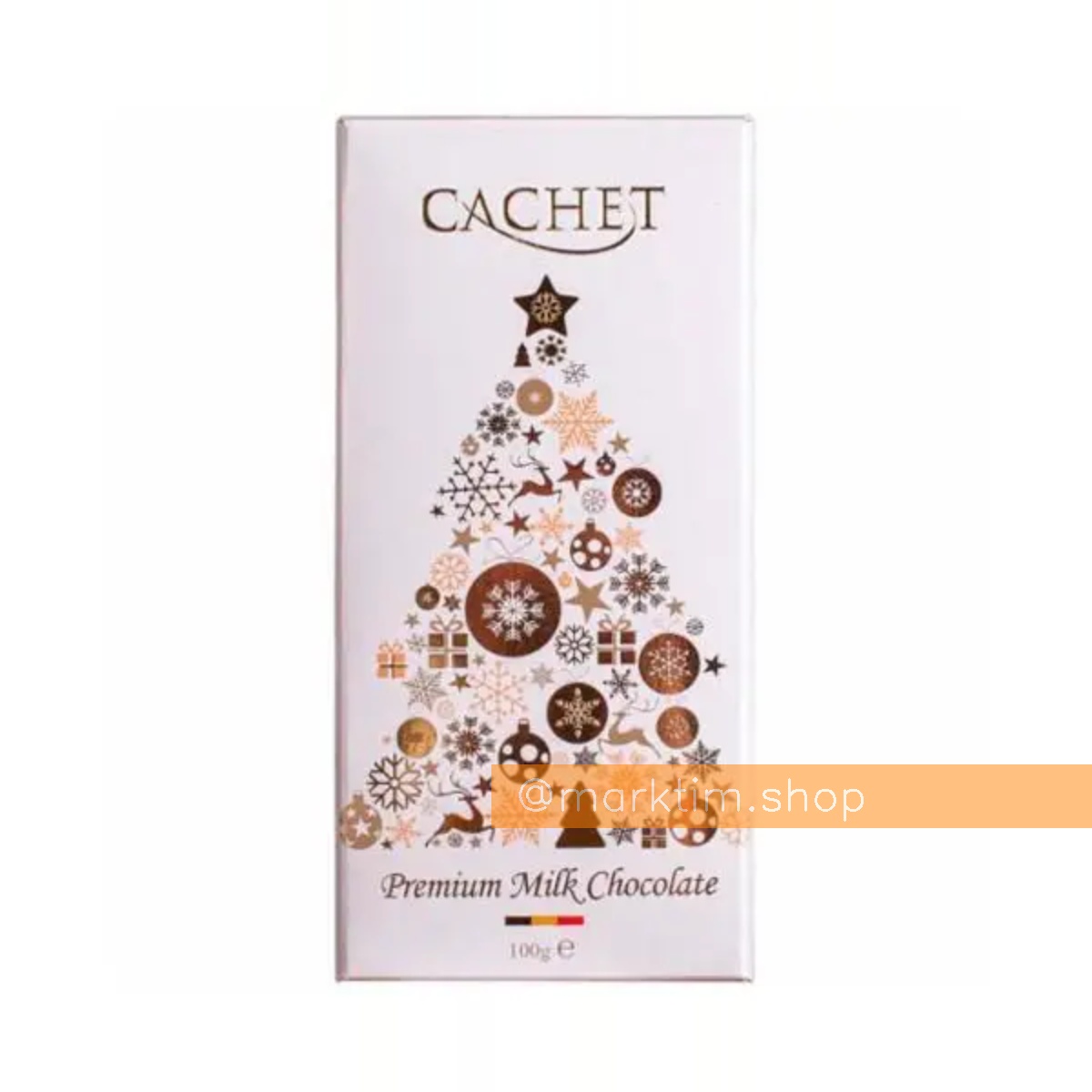 Бельгійський молочний шоколад (White) Christmas Edition Cachet (100 г)