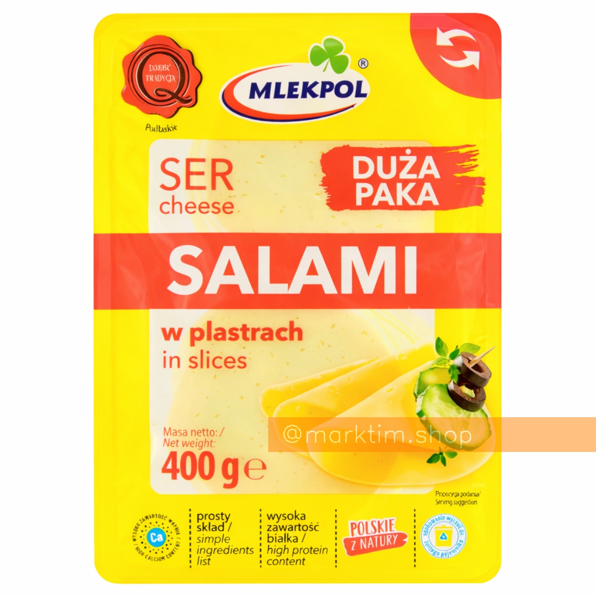 Сир Салямі, нарізка Mlekpol (400 г)