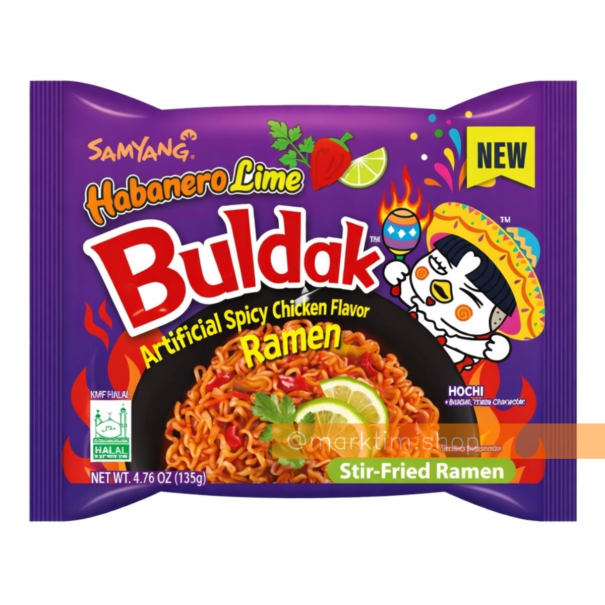 Локшина швидкого приготування Рамен Хабанеро Лайм Buldak Hot Chicken Ramen Habanero Lime SAMYANG (135 г)