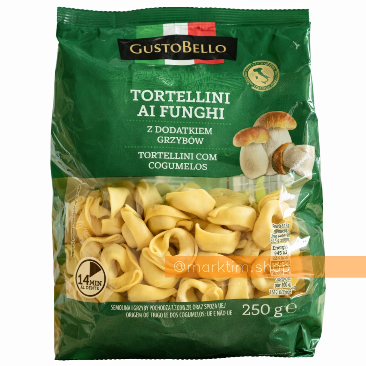 Італійські тортелліні з грибами Gusto Bello (250 г)