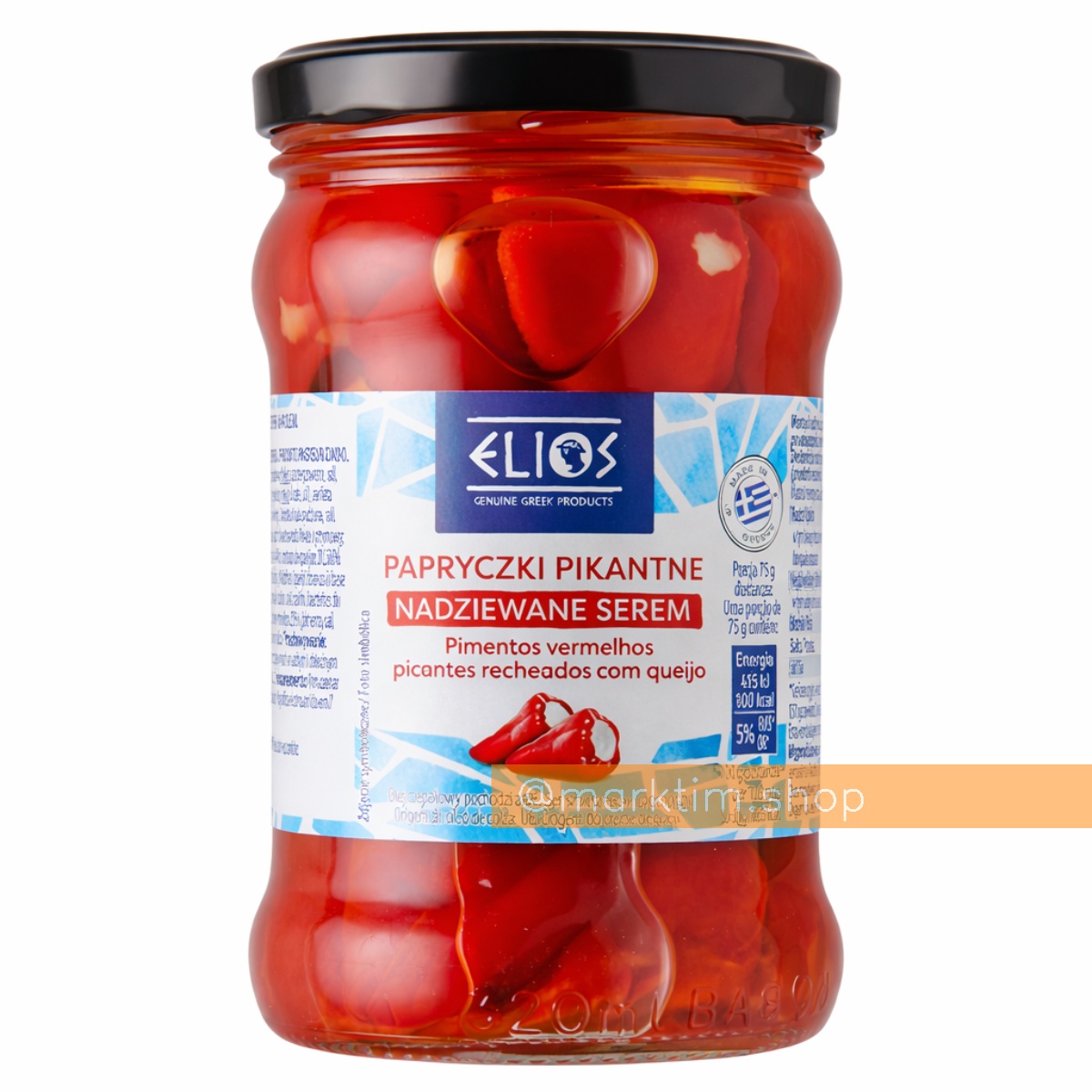 Гострі червоні перці, фаршировані сиром Elios (270 г)