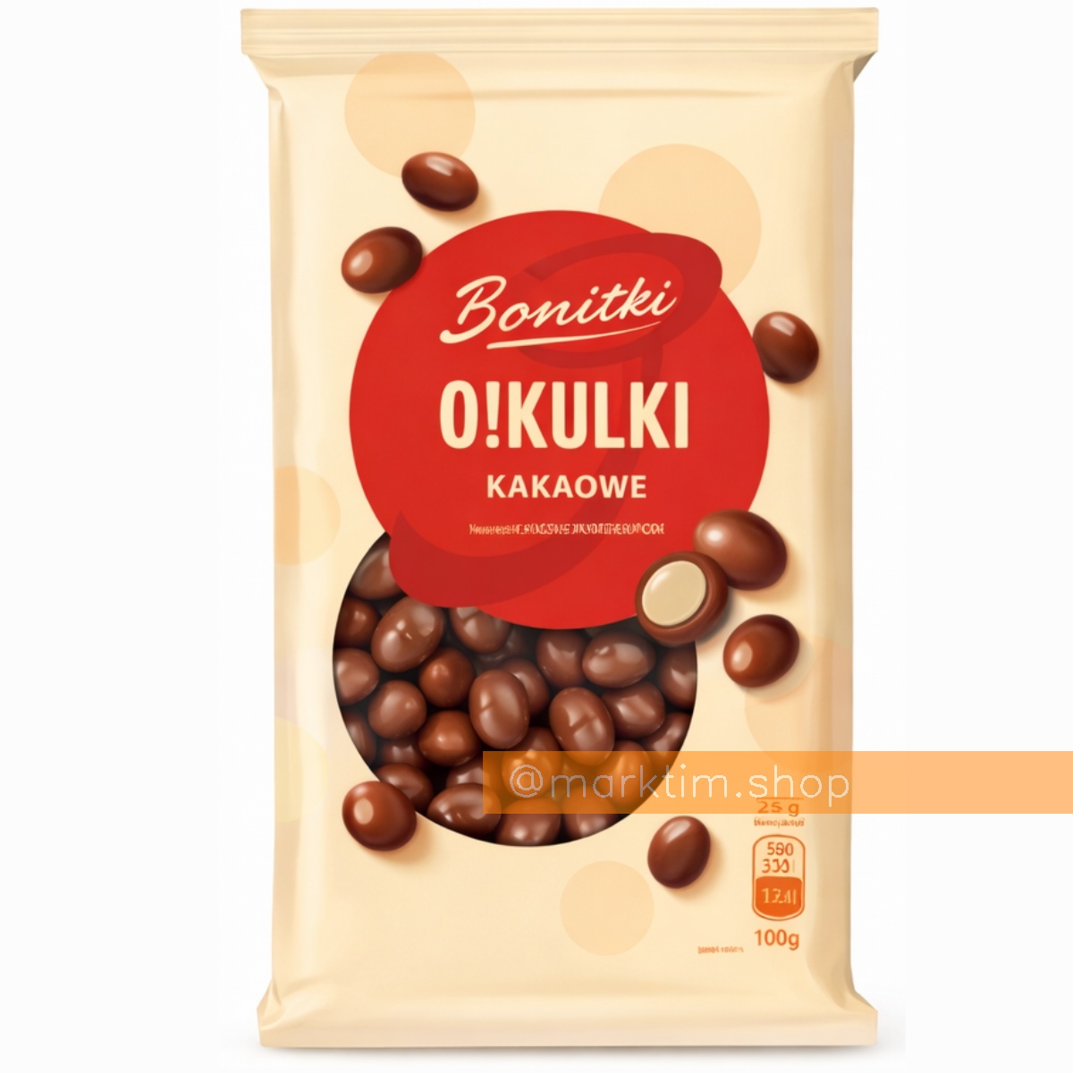 Печиво-драже в темному шоколаді O!Kulki BONITKI (260 г)