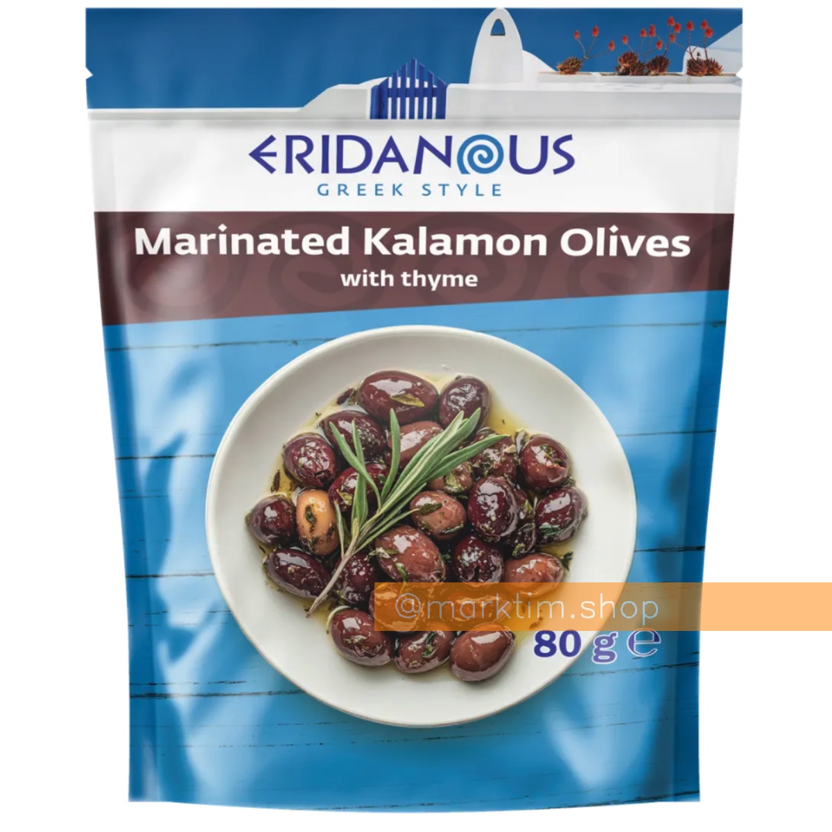 Мариновані оливки Каламата з чебрецем ERIDANOUS (80 г)