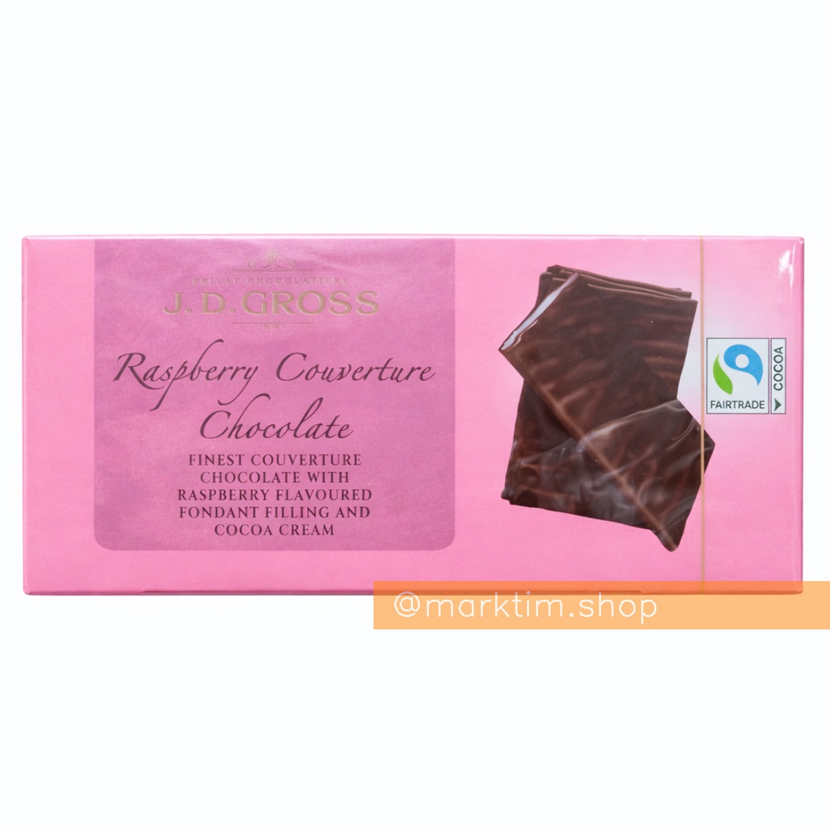 Тонкі шоколадки з малиновою начинкою J. D. GROSS (200 г)
