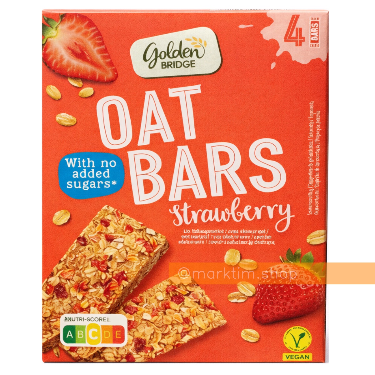 Вівсяні батончики без цукру Полуниця GOLDEN BRIDGE (4x35 г)