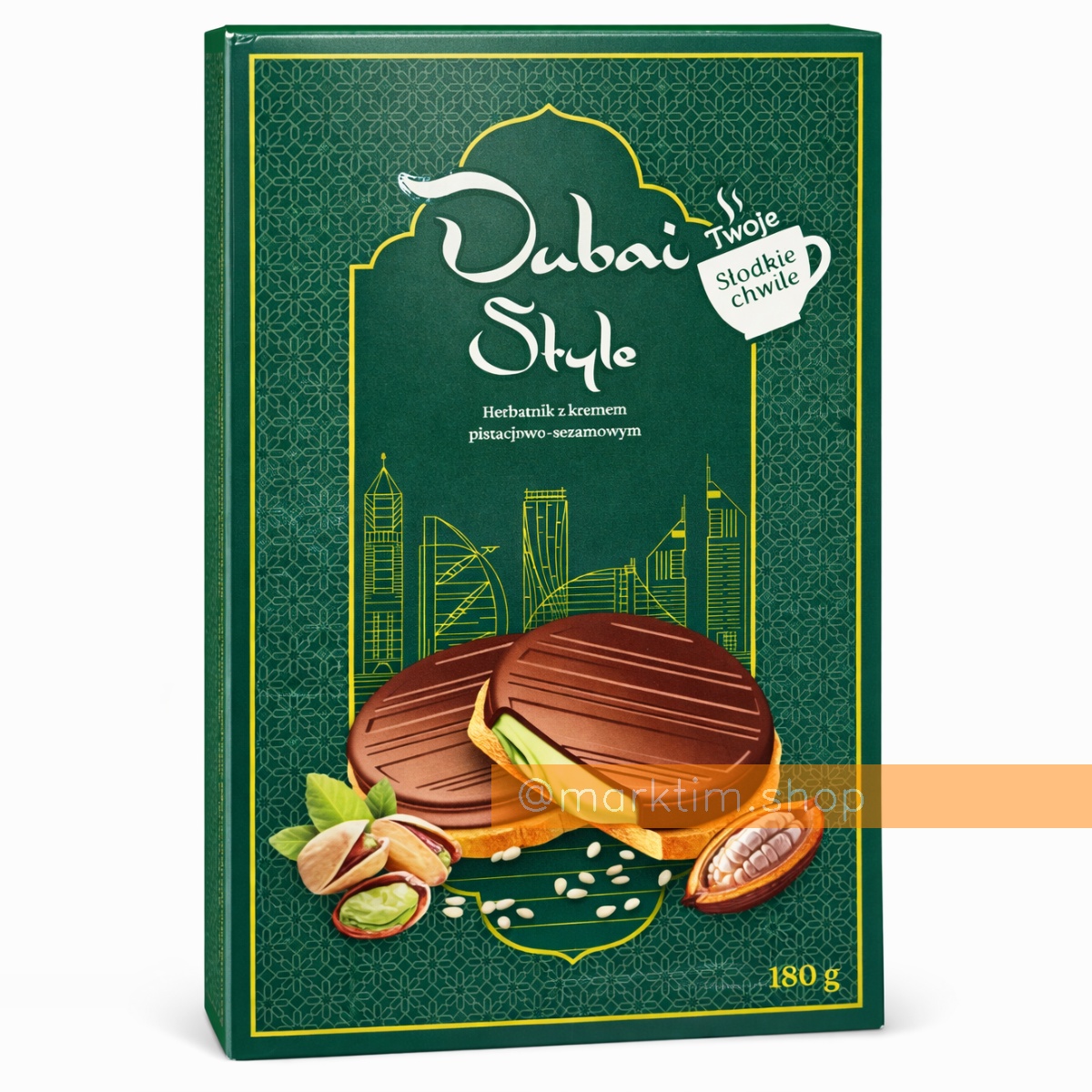 Печиво в шоколаді з фісташковим кремом Дубай Dubai Style TWOJE SLODKIE CHWILE (180 г)