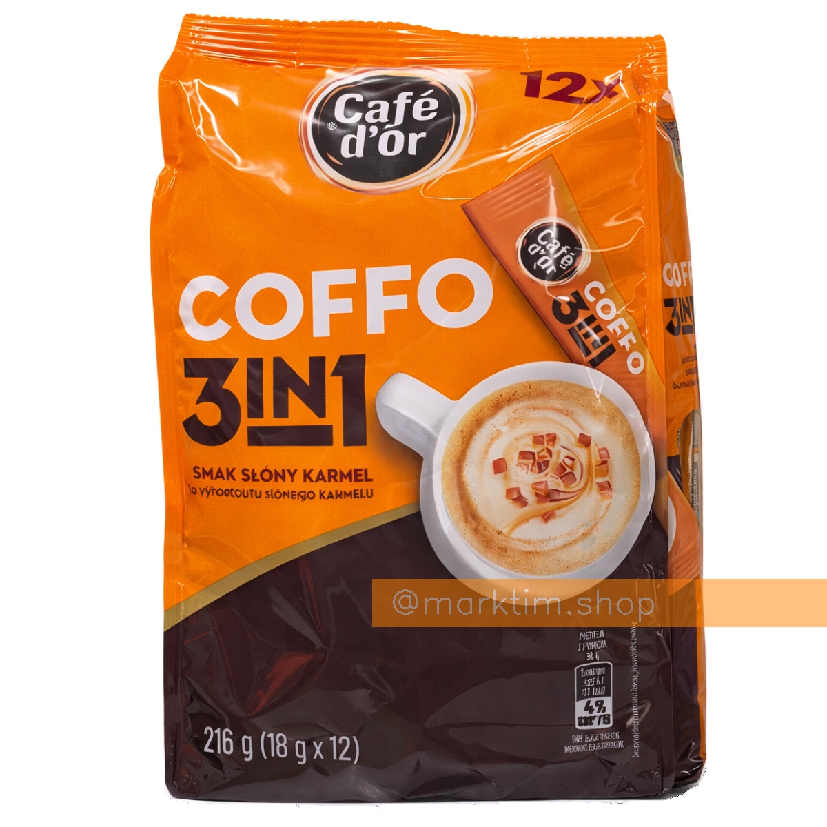 Кавовий напій Карамель COFFO 3 в 1 в стіках Cafe d'Or (12x18 г)