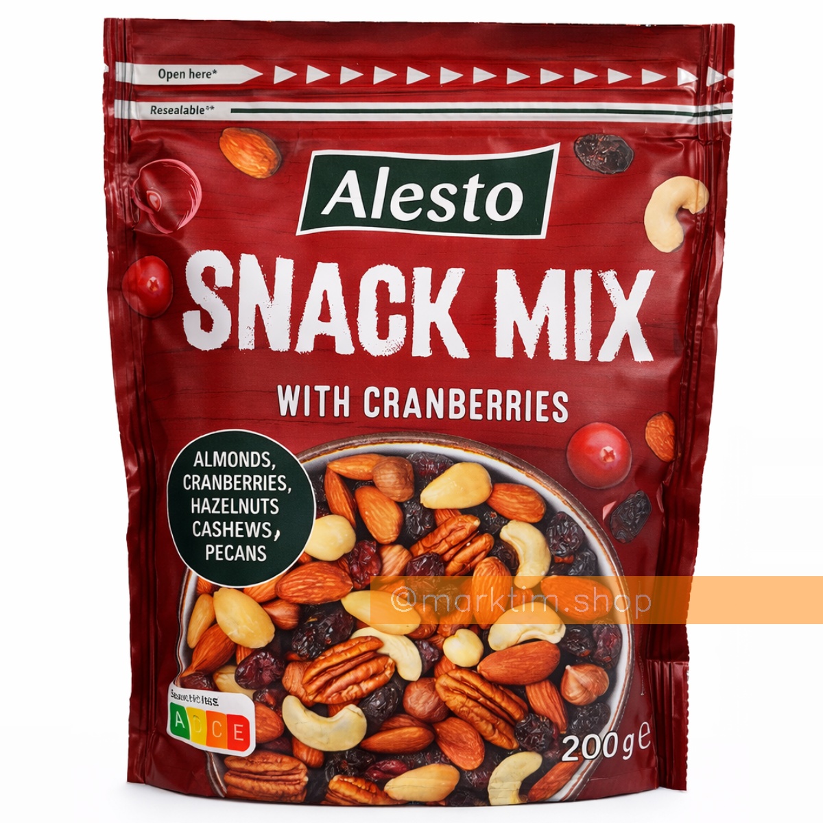 Суміш горіхів із журавлиною Snack Mix ALESTO (200 г)