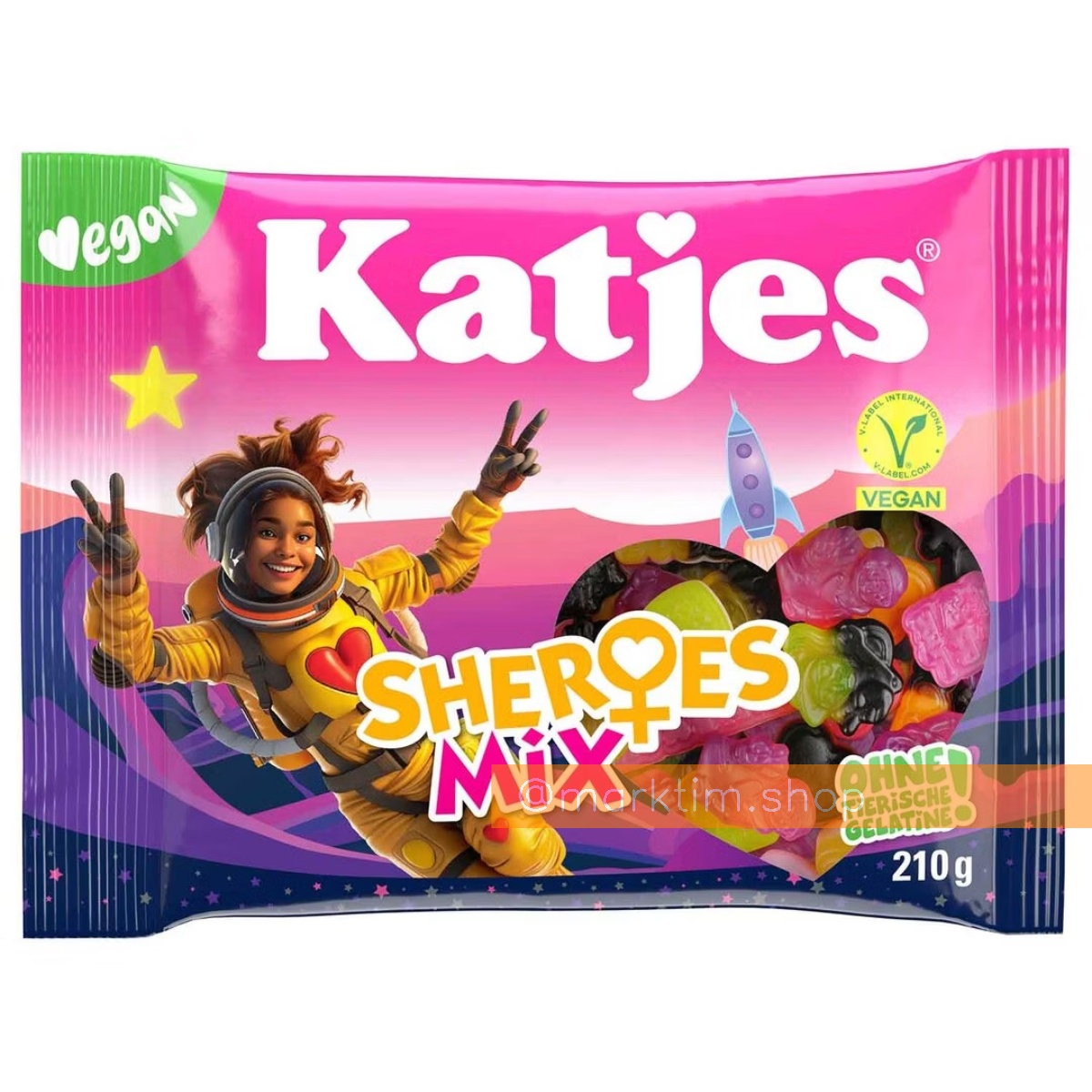 Веганські жувальні цукерки з лакрицею Sheröes mix Katjes (210 г)