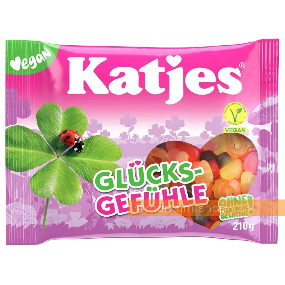 Веганські жувальні цукерки з лакрицею Удача Glucks Gefuhle Tappsy KATJES (210 г)