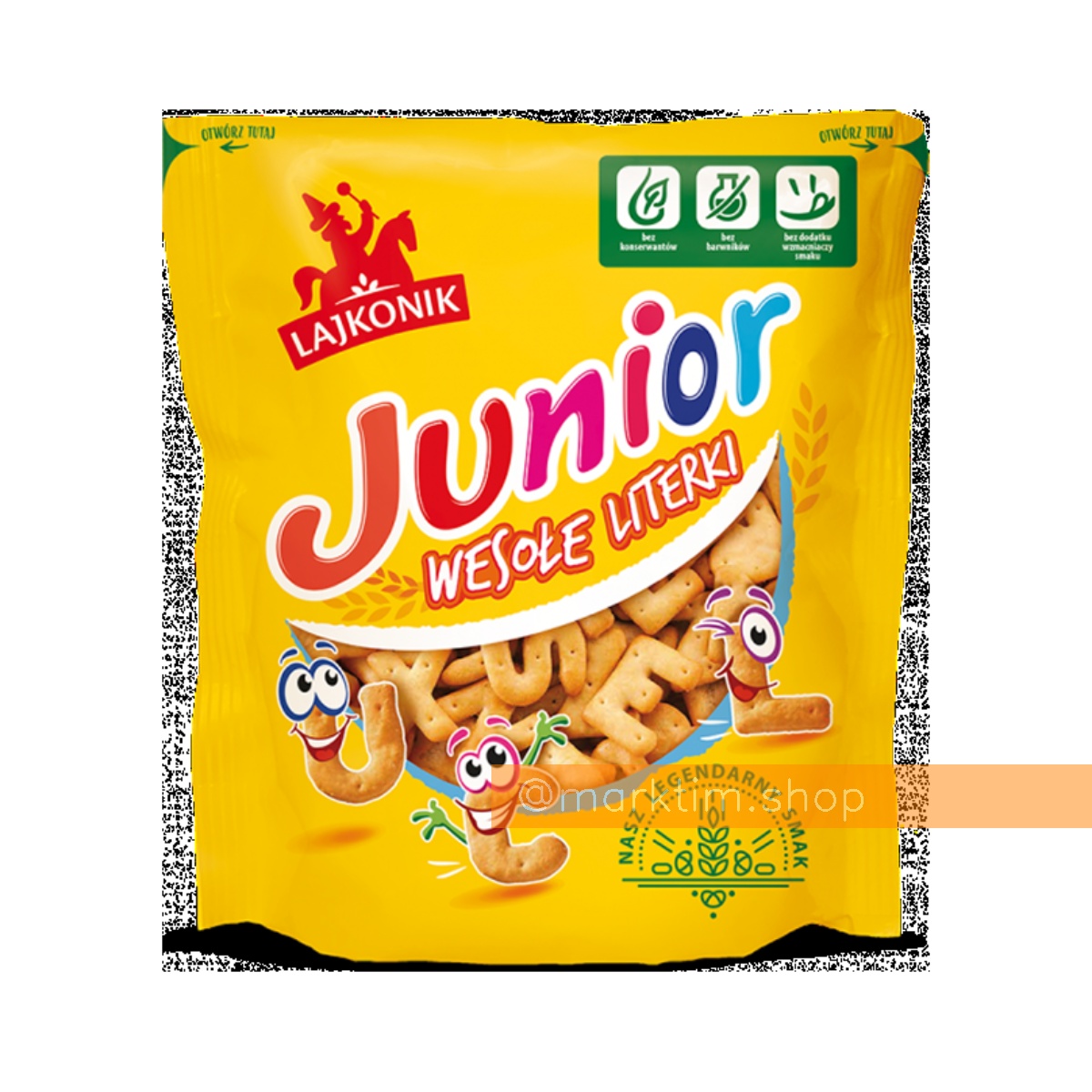 Дитячі міні-крекери «Веселі літери» Junior LAJKONIK (120 г)