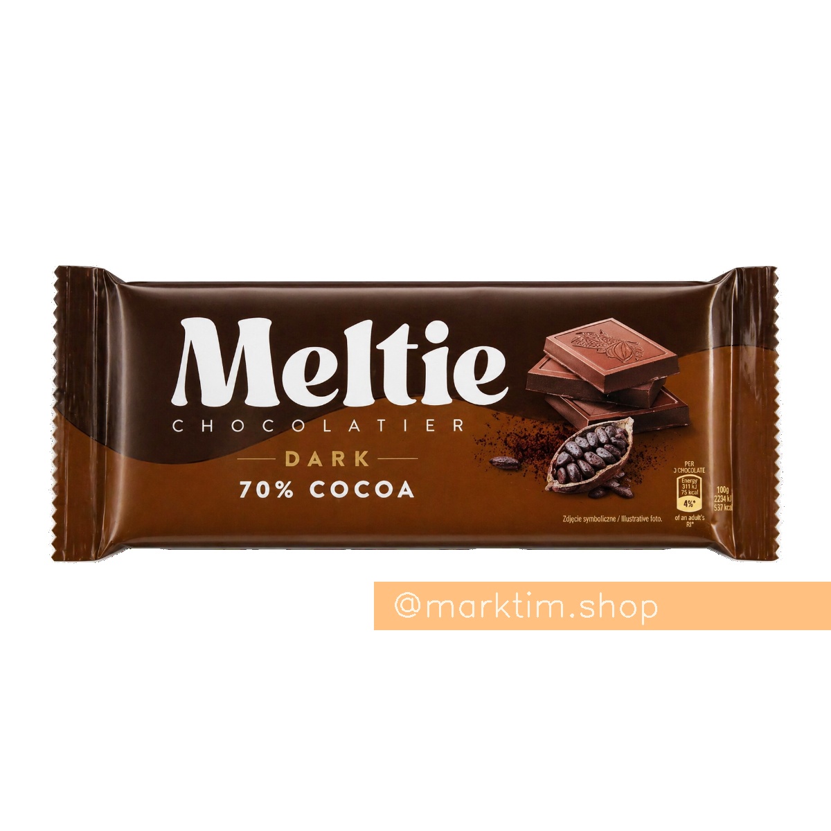 Чорний шоколад 70% MELTIE (100 г)