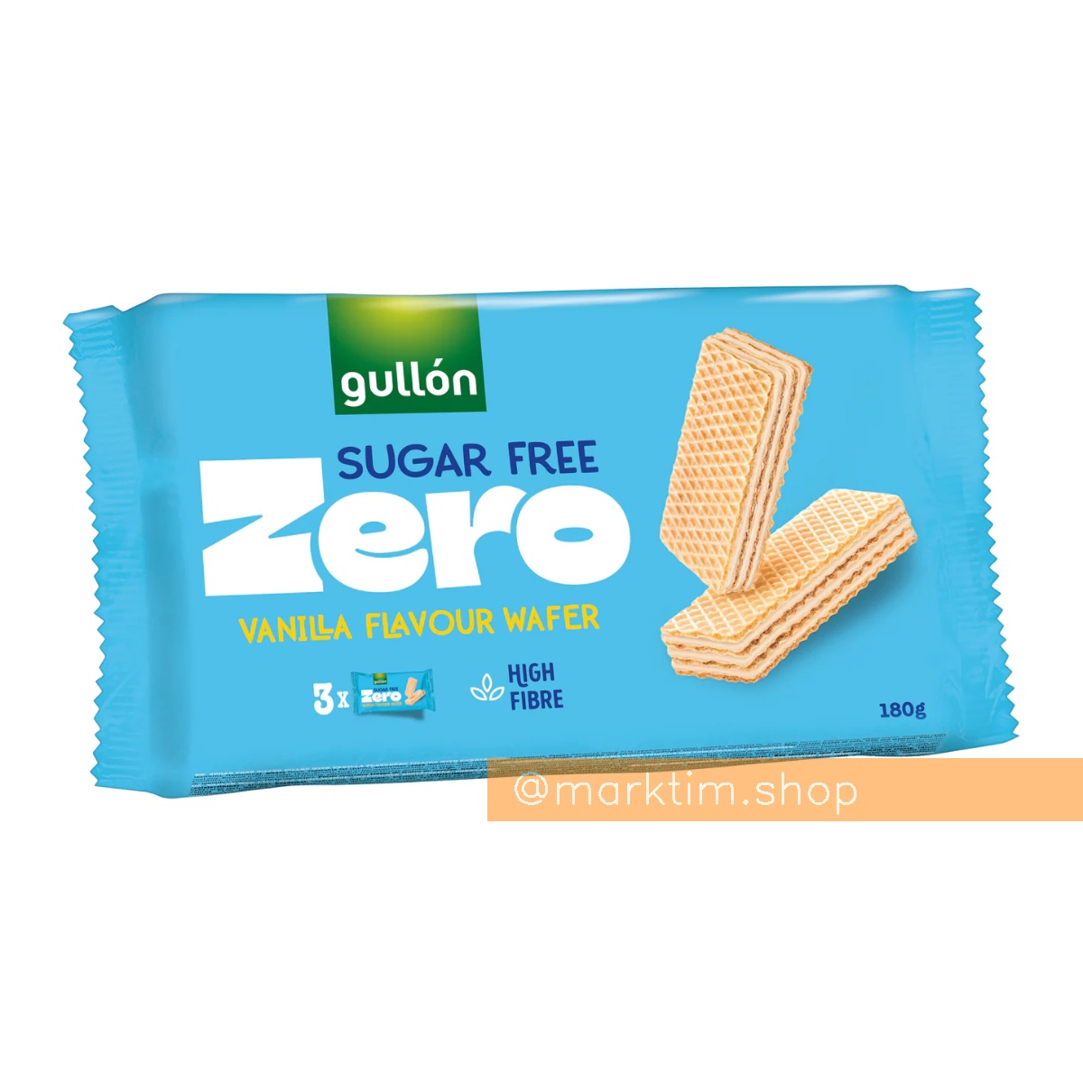 Вафлі без цукру з ваніллю Zero GULLON (180 г)