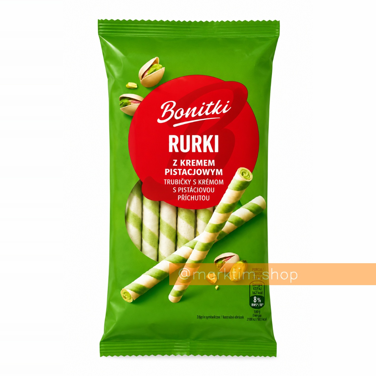 Вафельні трубочки з фісташковим кремом Bonitki (280 г)