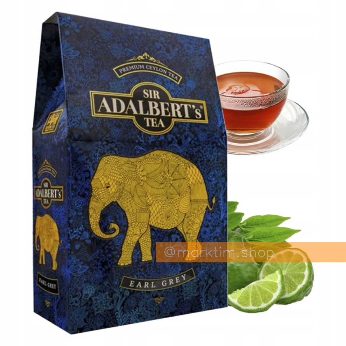 Чай Ерл Грей з бергамотом, листовий, преміум-класу Black Tropical Tea ADALBERTS (100 г)