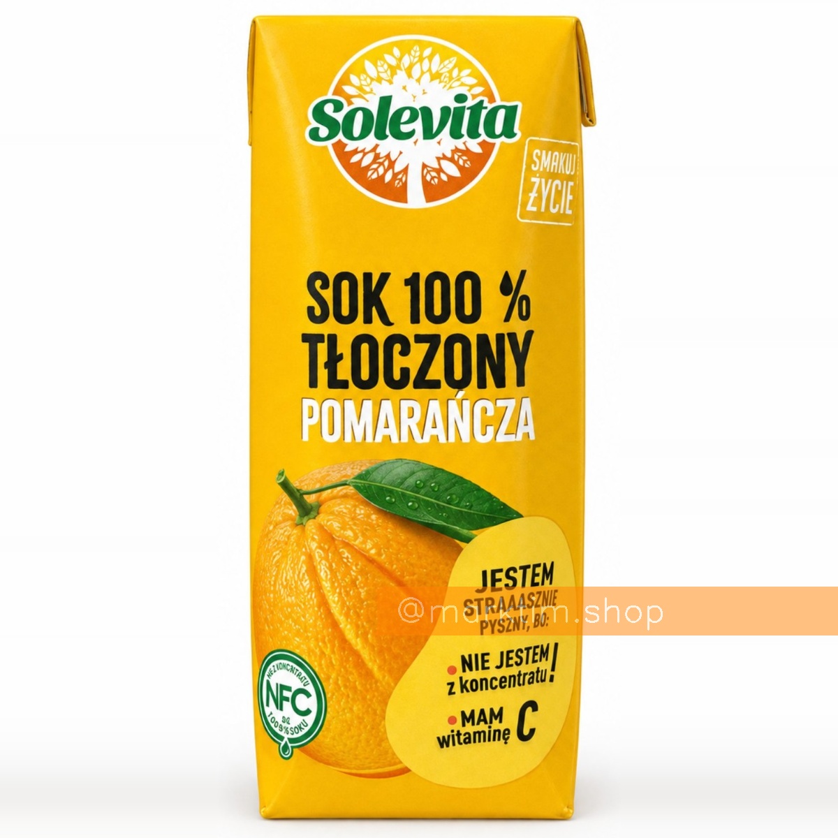 Сік прямого віджиму Апельсин 100% SOLEVITA (250 мл)