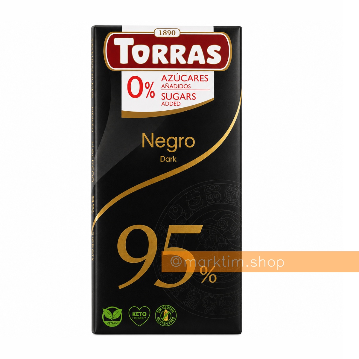 Шоколад екстрачорний без цукру 95% Torras (75 г)