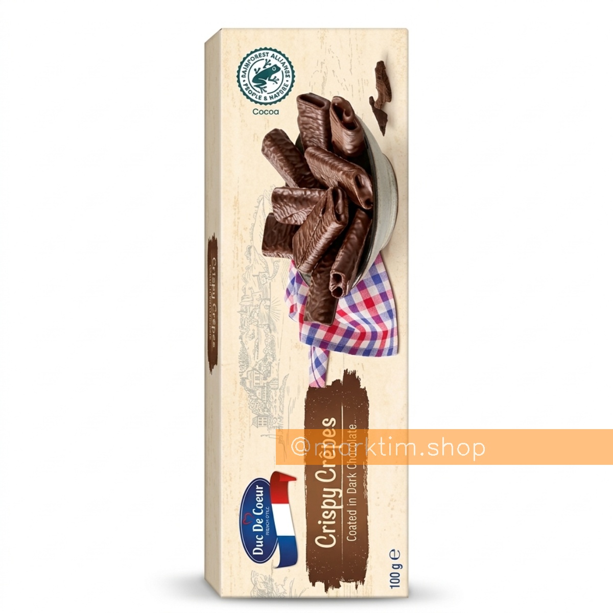 Французькі трубочки в темному шоколаді Crepes DUC DE COEUR (100 г)