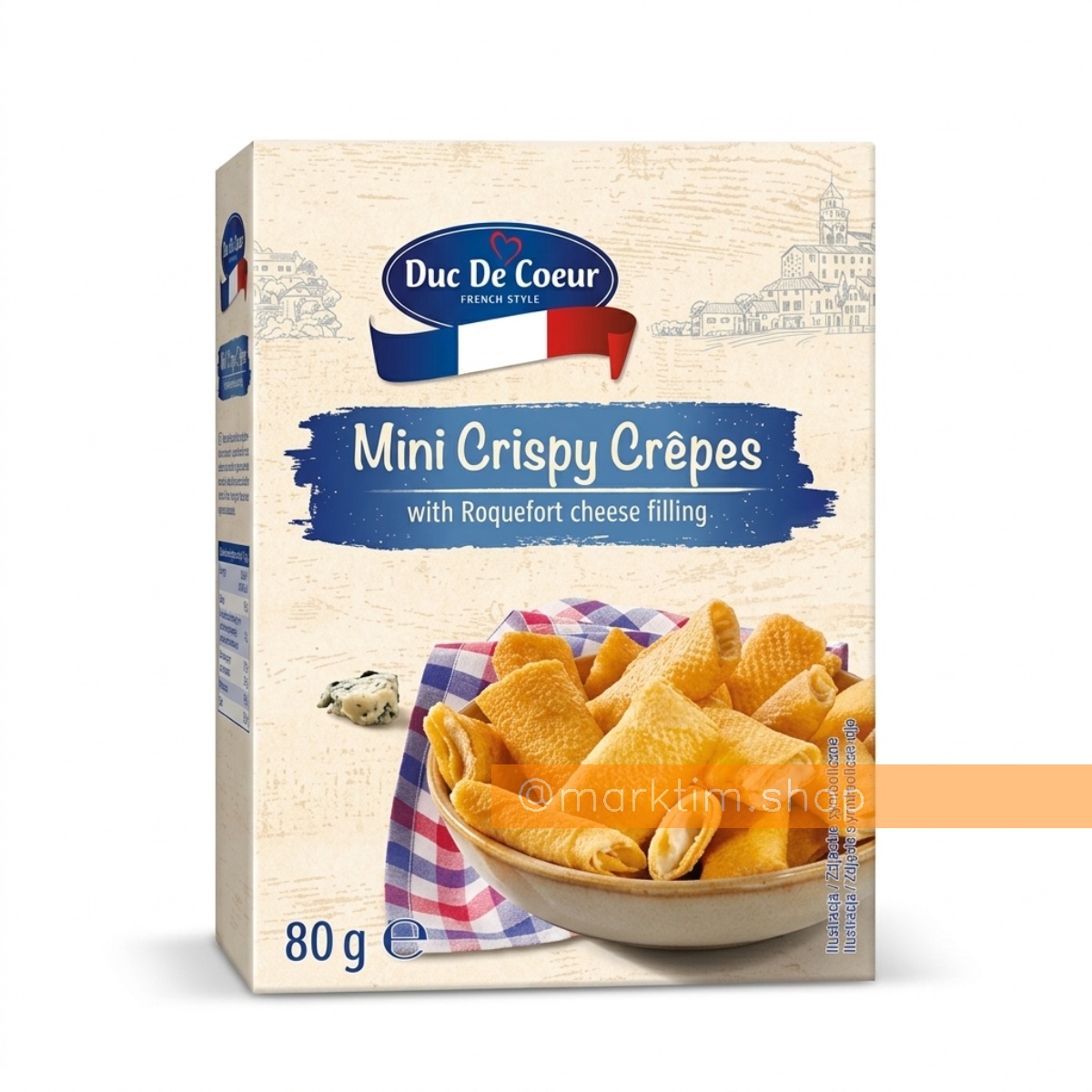 Французькі міні-трубочки з сиром рокфор Crepes DUC DE COEUR (80 г)